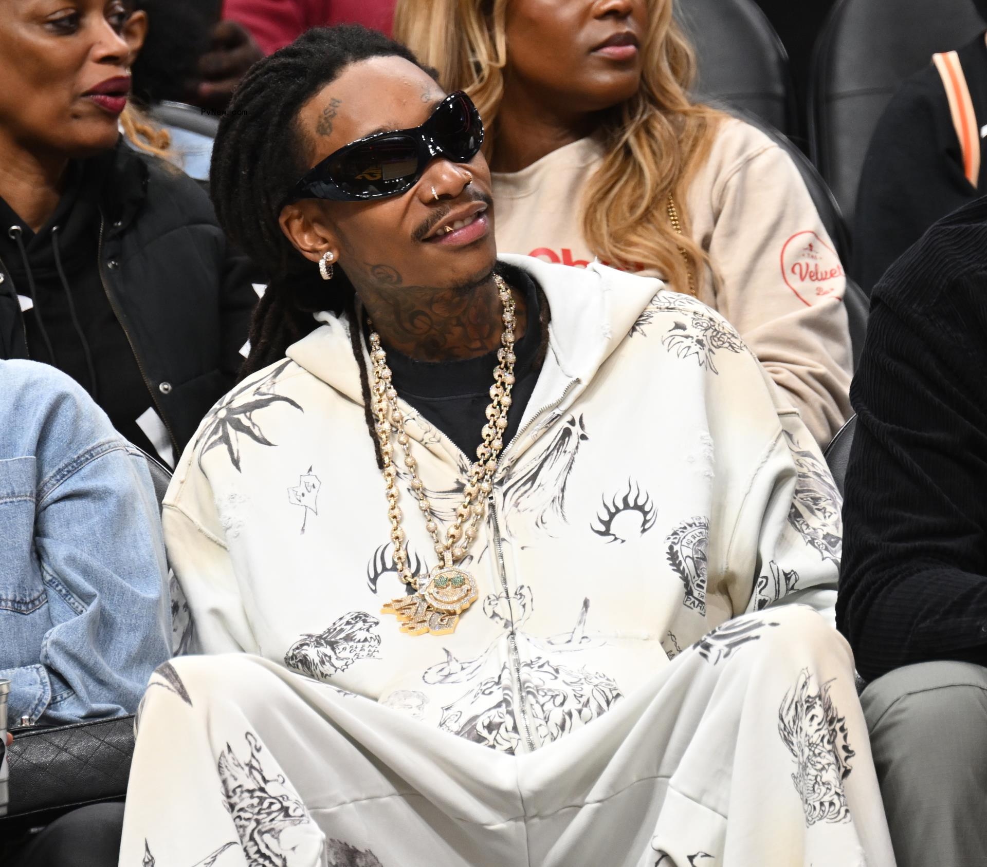 Wiz Khalifa at an NBA game.