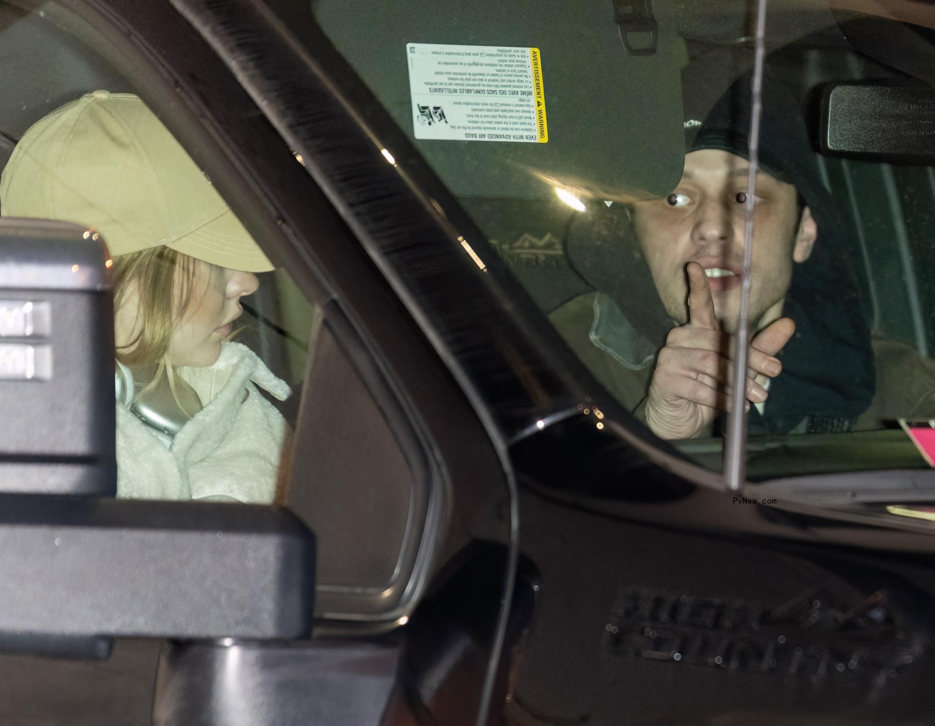 Madelyn Cline and Pete Davidson driving 