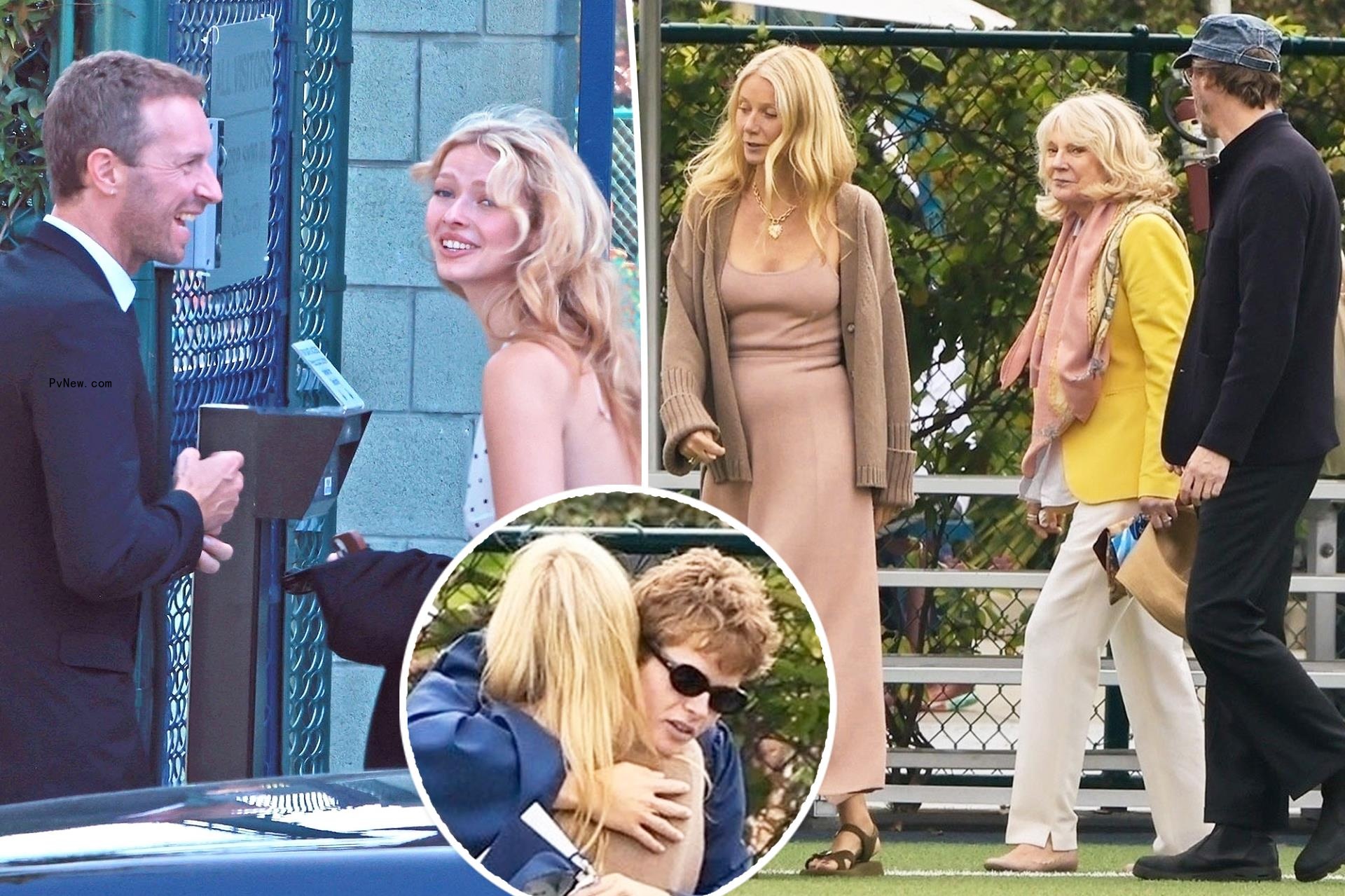 Gwyneth Paltrow, Blythe Danner, Apple Martin, Chris Martin and Moses Martin at Moses' graduation.