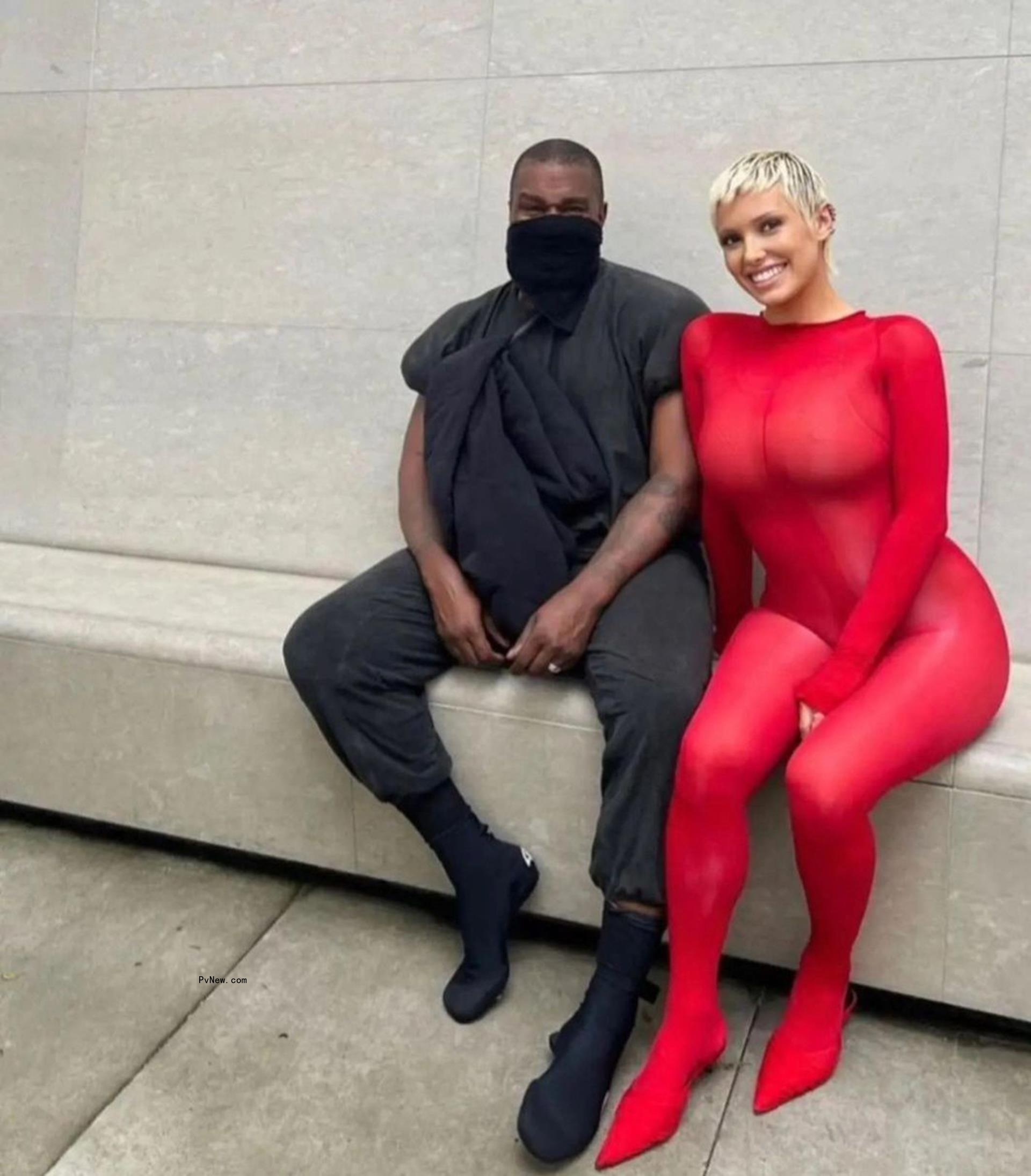 Bianca Censori wearing a tights outfit