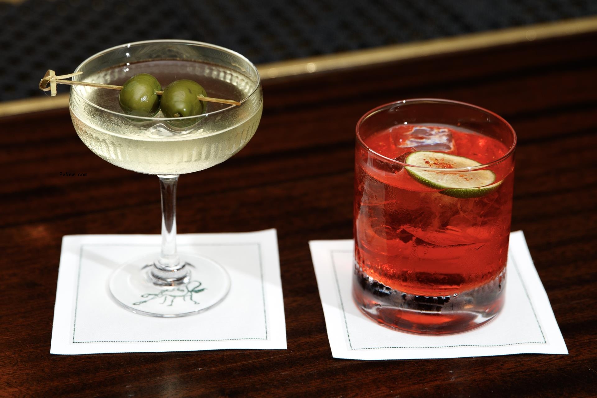 A martini and Negroni from The Ned Nomad.