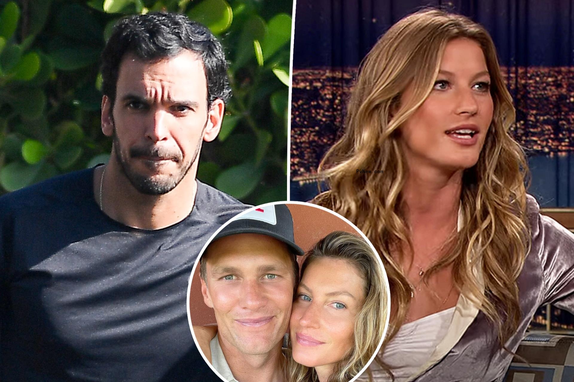 Gisele Bündchen and Joaquim Valente split image with Tom Brady.