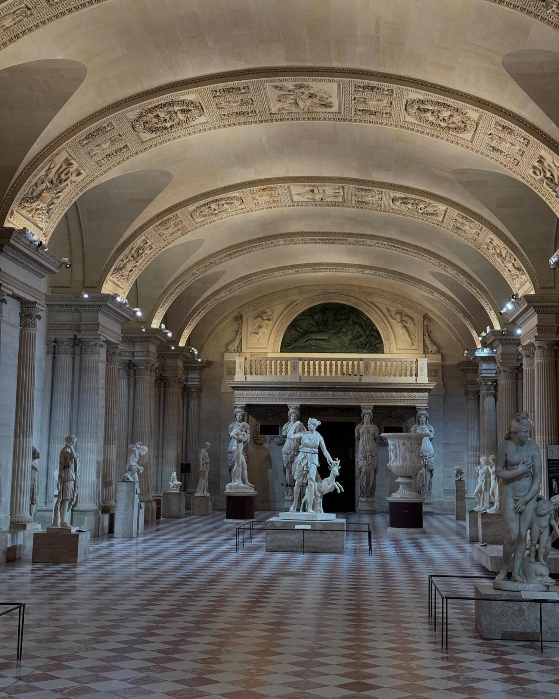inside the Louvre.