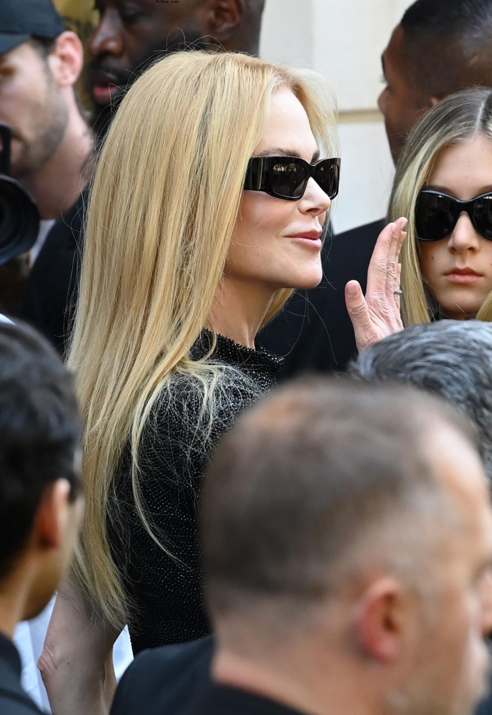 Nicole Kidman and Sunday Rose at Balenciaga's Paris Fashion Week show.