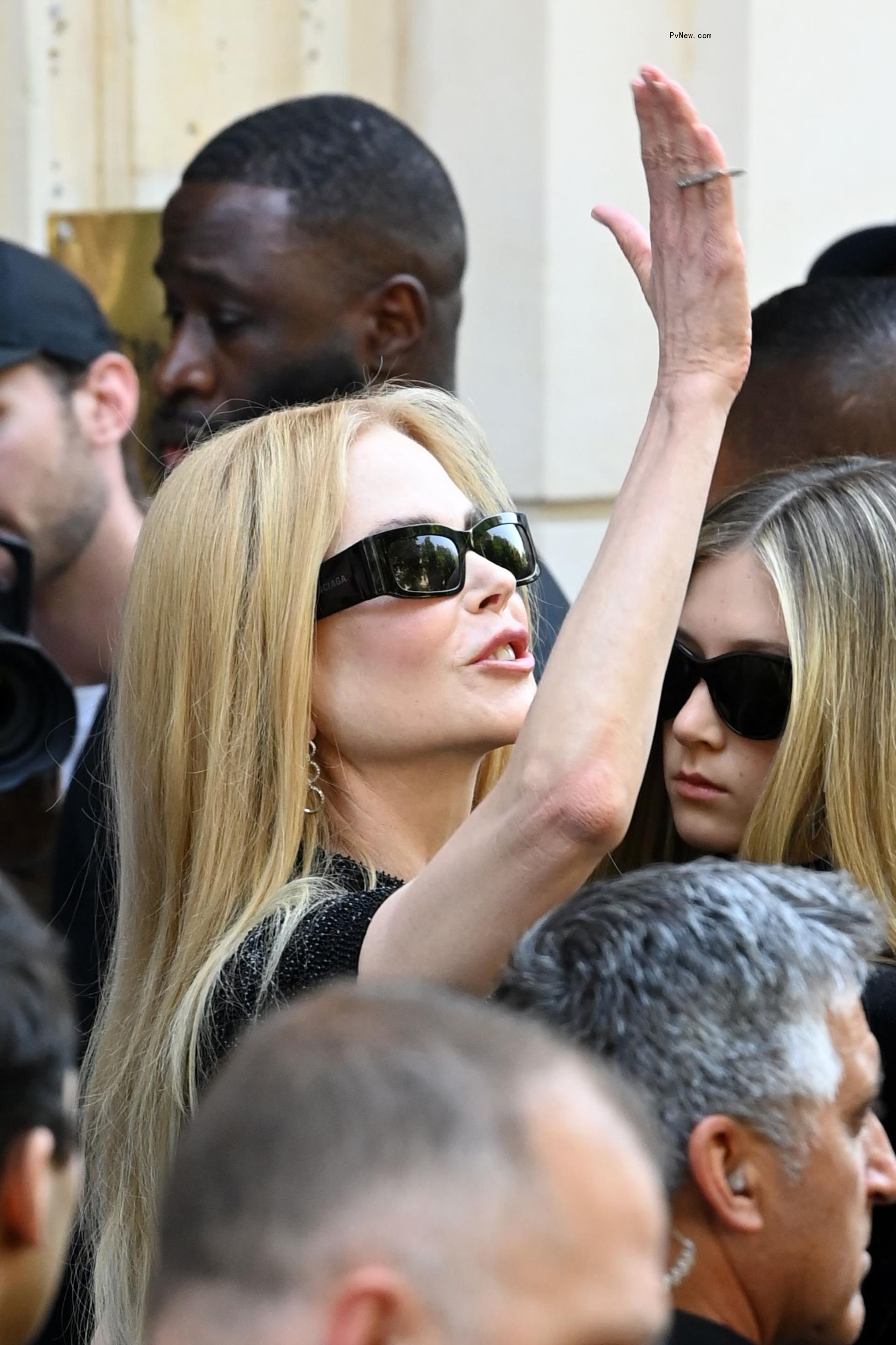 Nicole Kidman and Sunday Rose at Balenciaga's Paris Fashion Week show.