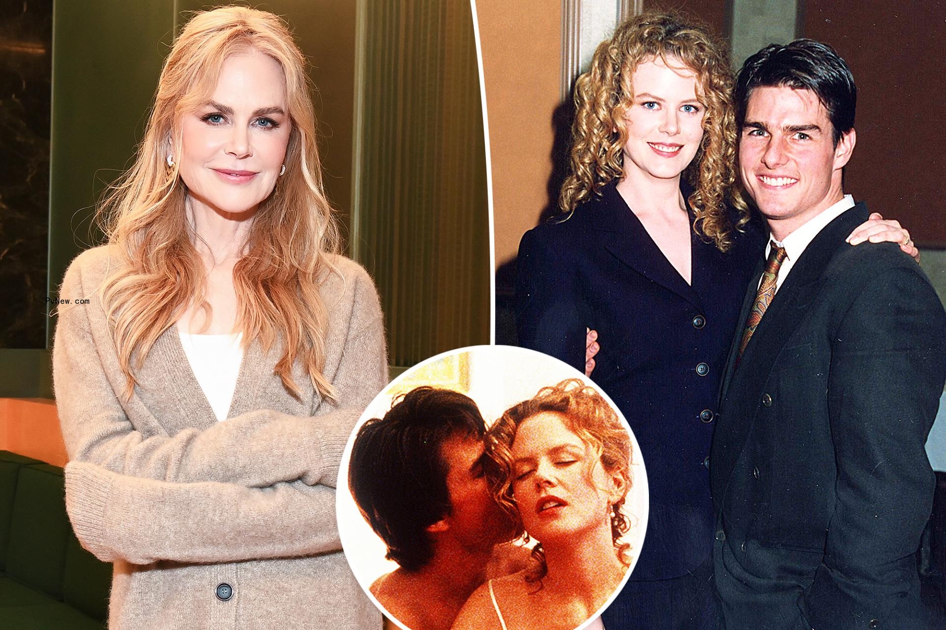 Nicole Kidman split with her and Tom Cruise with an inset of them in