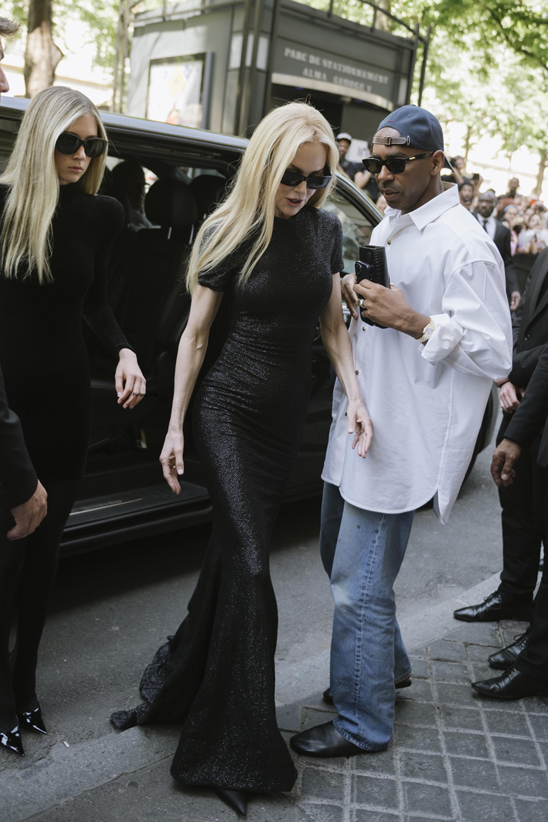 Sunday Rose and Nicole Kidman at Balenciaga's Paris Fashion Week show.