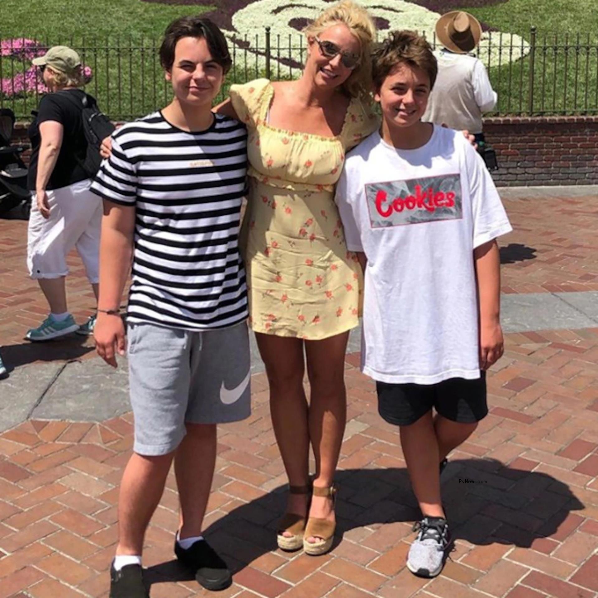Britney Spears with her sons Jayden and Sean