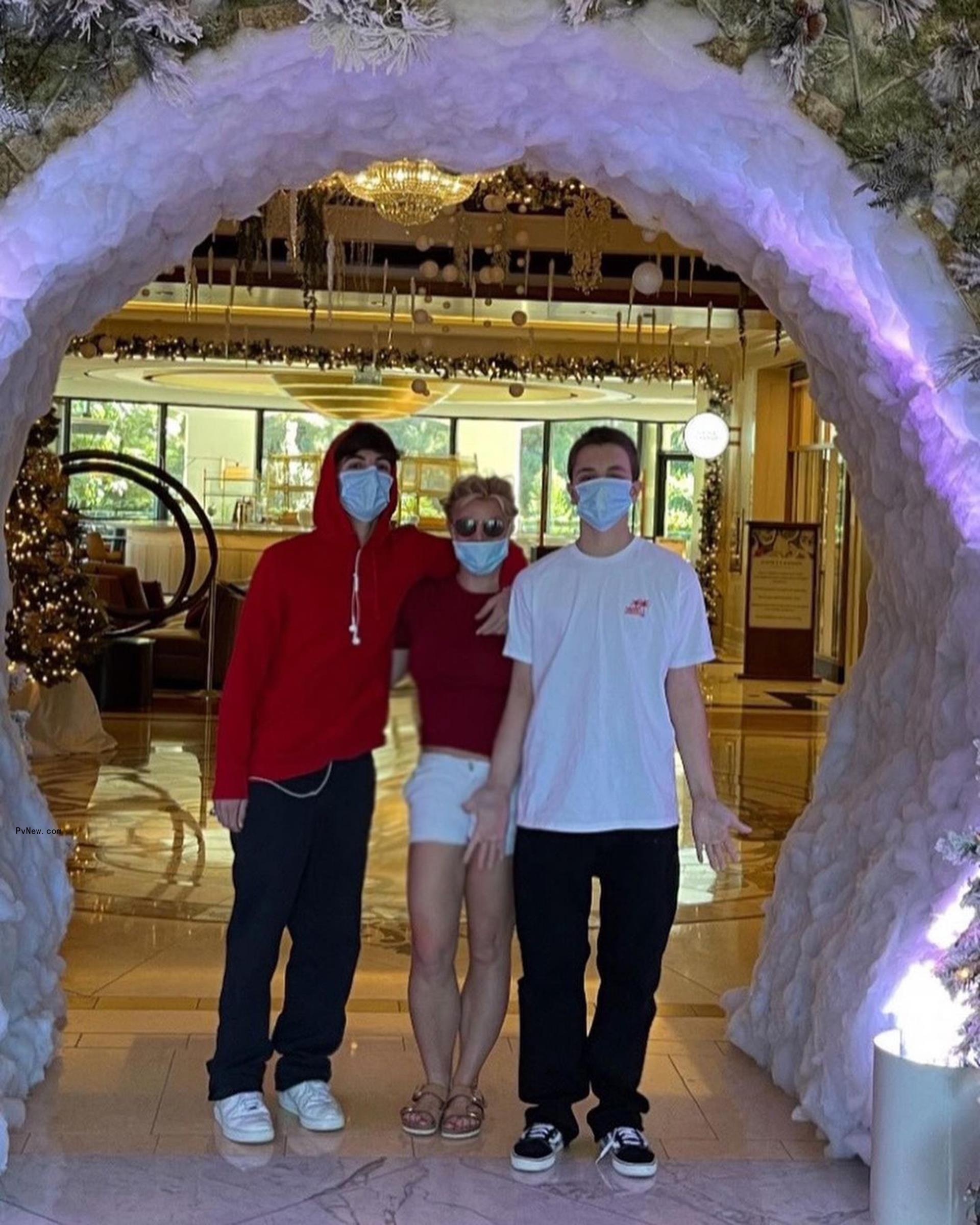 Britney Spears with her sons Jayden and Sean