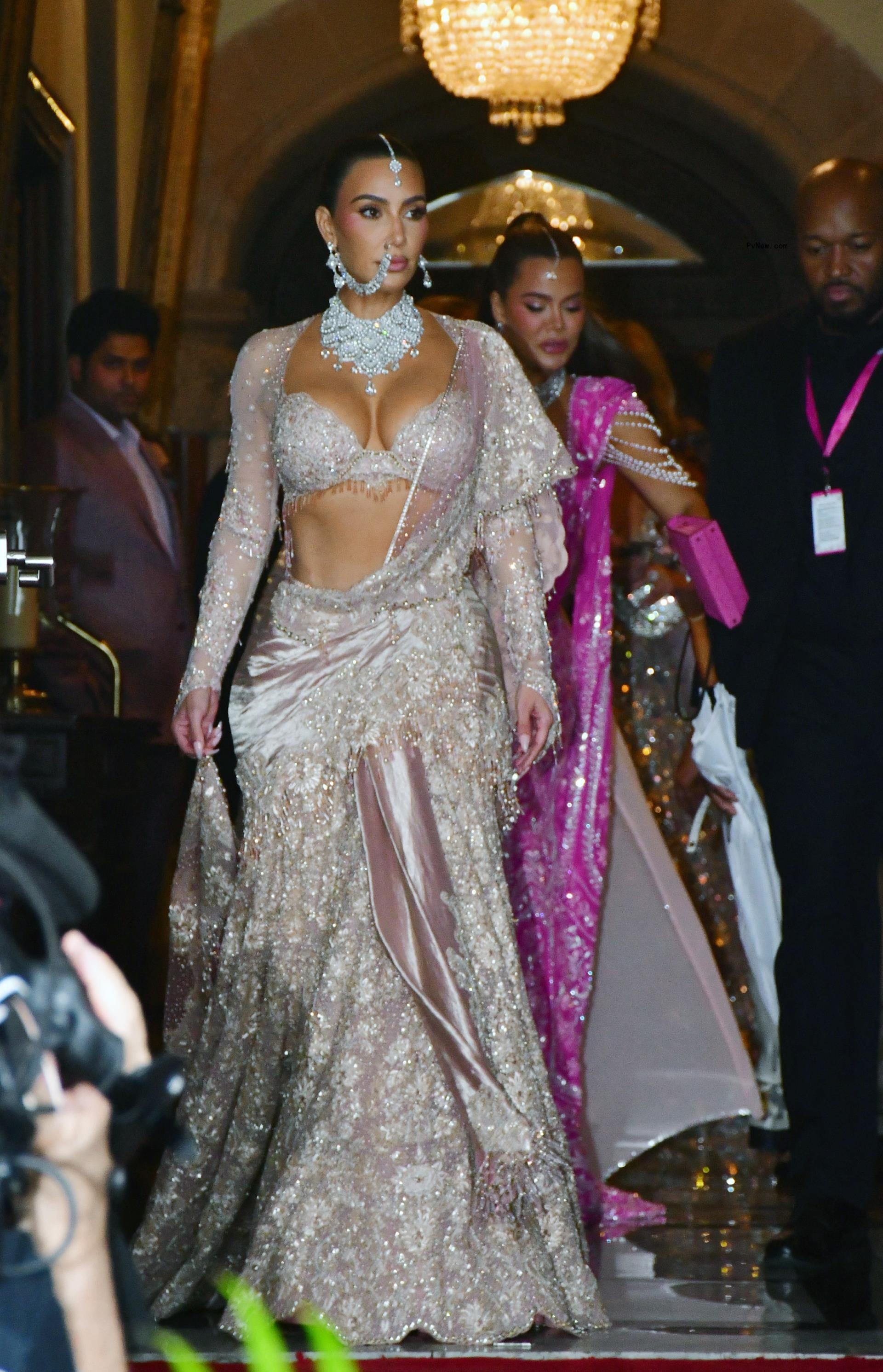 Khloé and Kim Kardashian dazzled in more than 1,000 carats of diamonds, emeralds and pearls at Ambani wedding