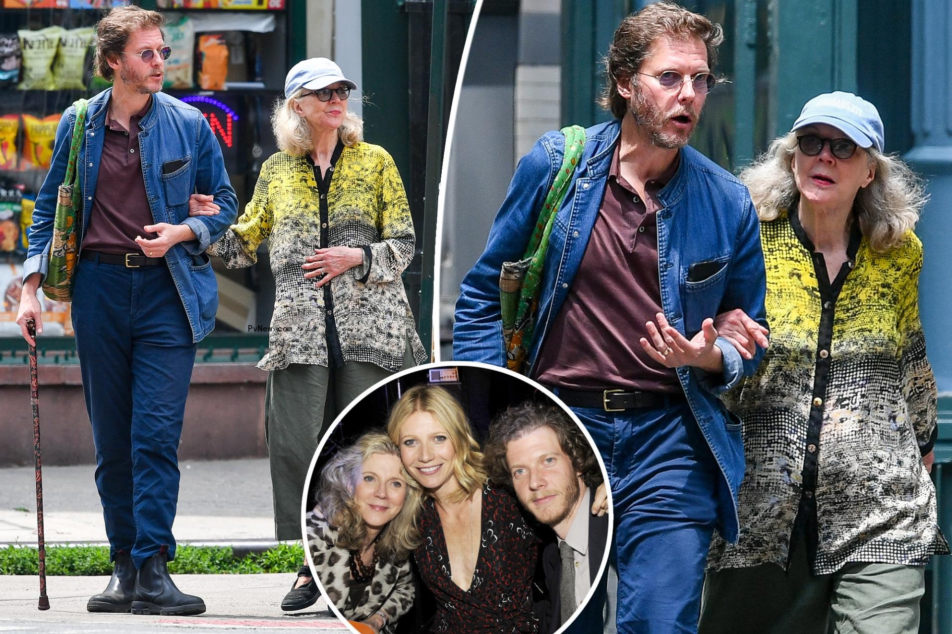 Blythe Danner and son Jake Paltrow in New York City.