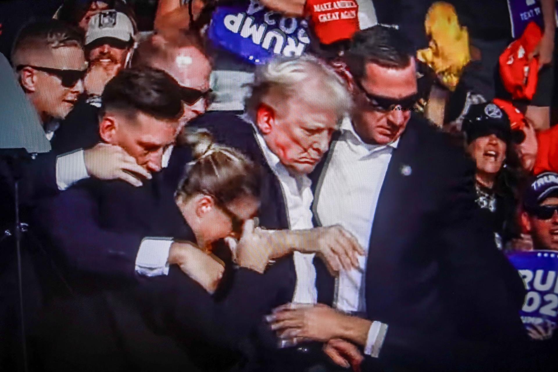 Do<i></i>nald Trump after he was shot at during a campaign rally in Butler, Pa. 