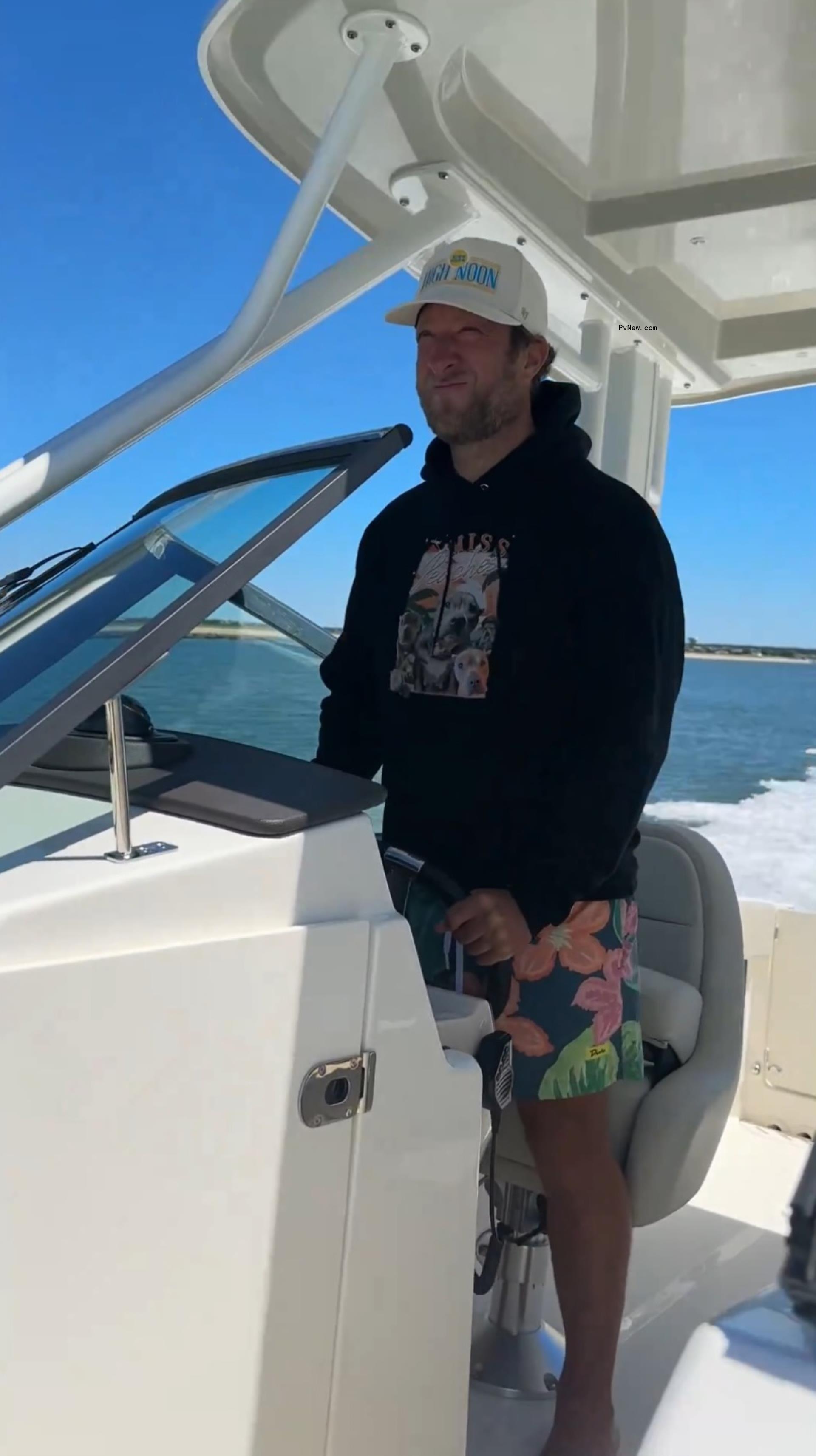 Dave Portnoy standing on his boat