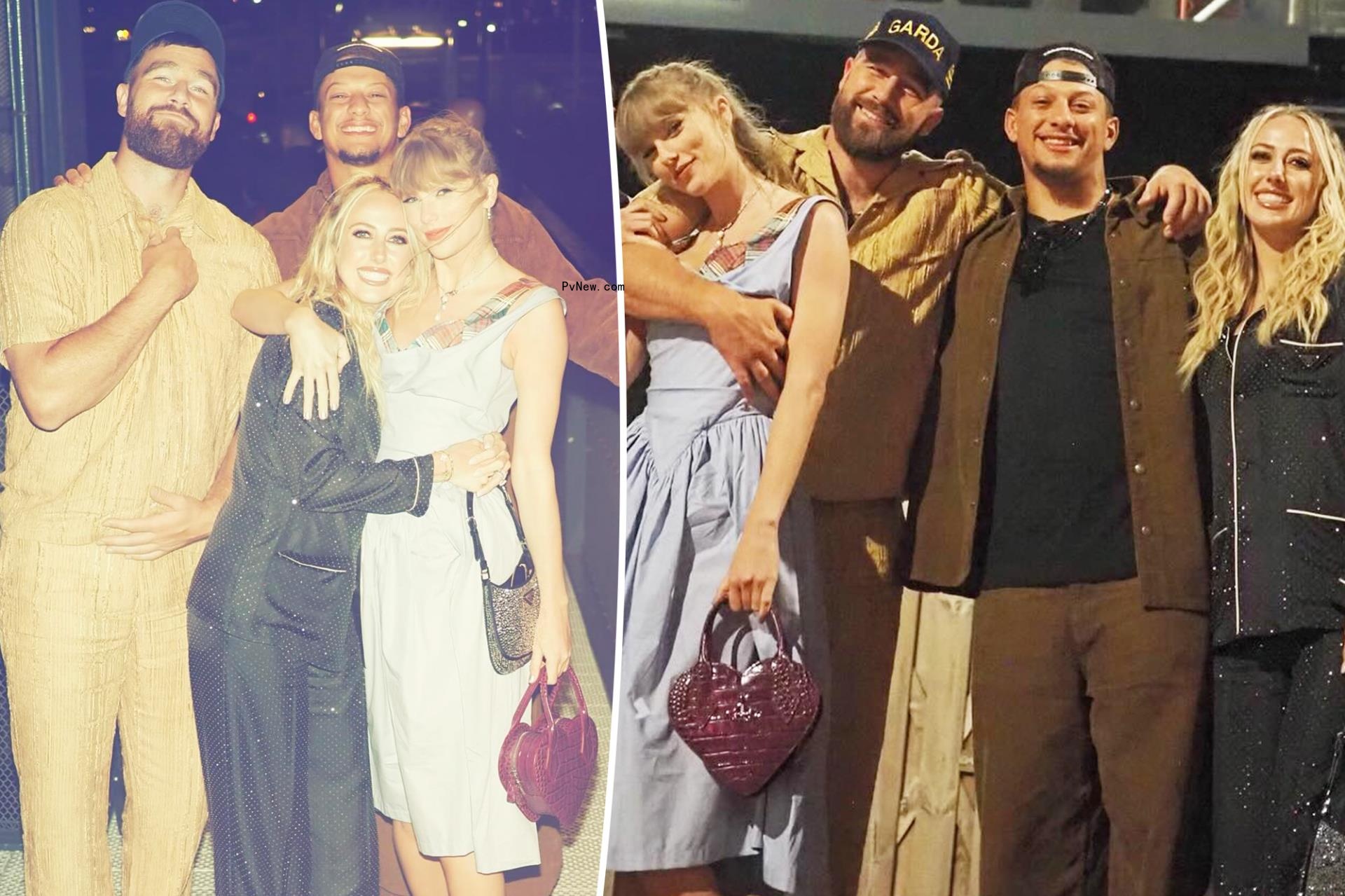 Travis Kelce keeps Taylor Swift close in new photo from date night with Patrick and Brittany Mahomes