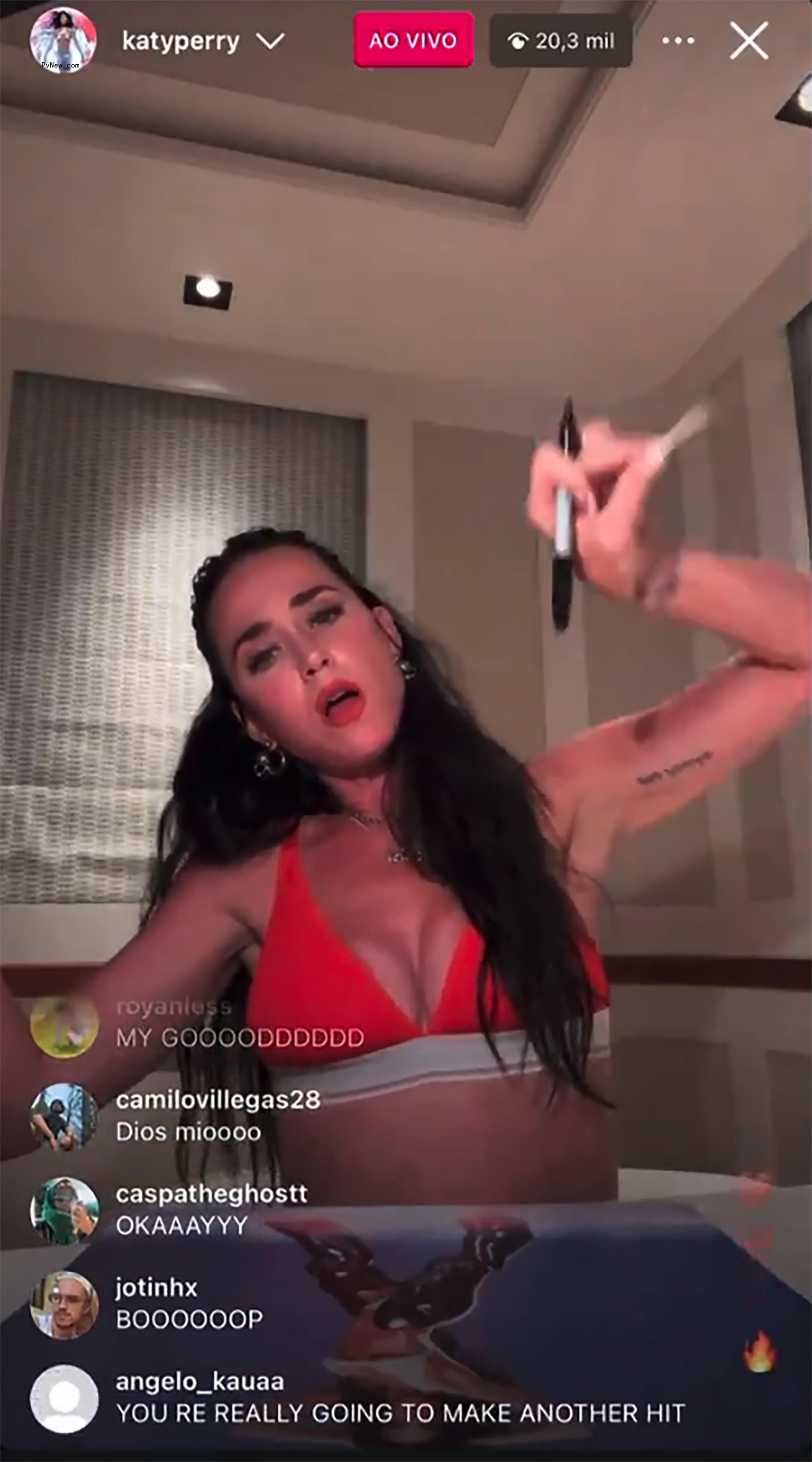 Katy Perry on Instagram Live. 