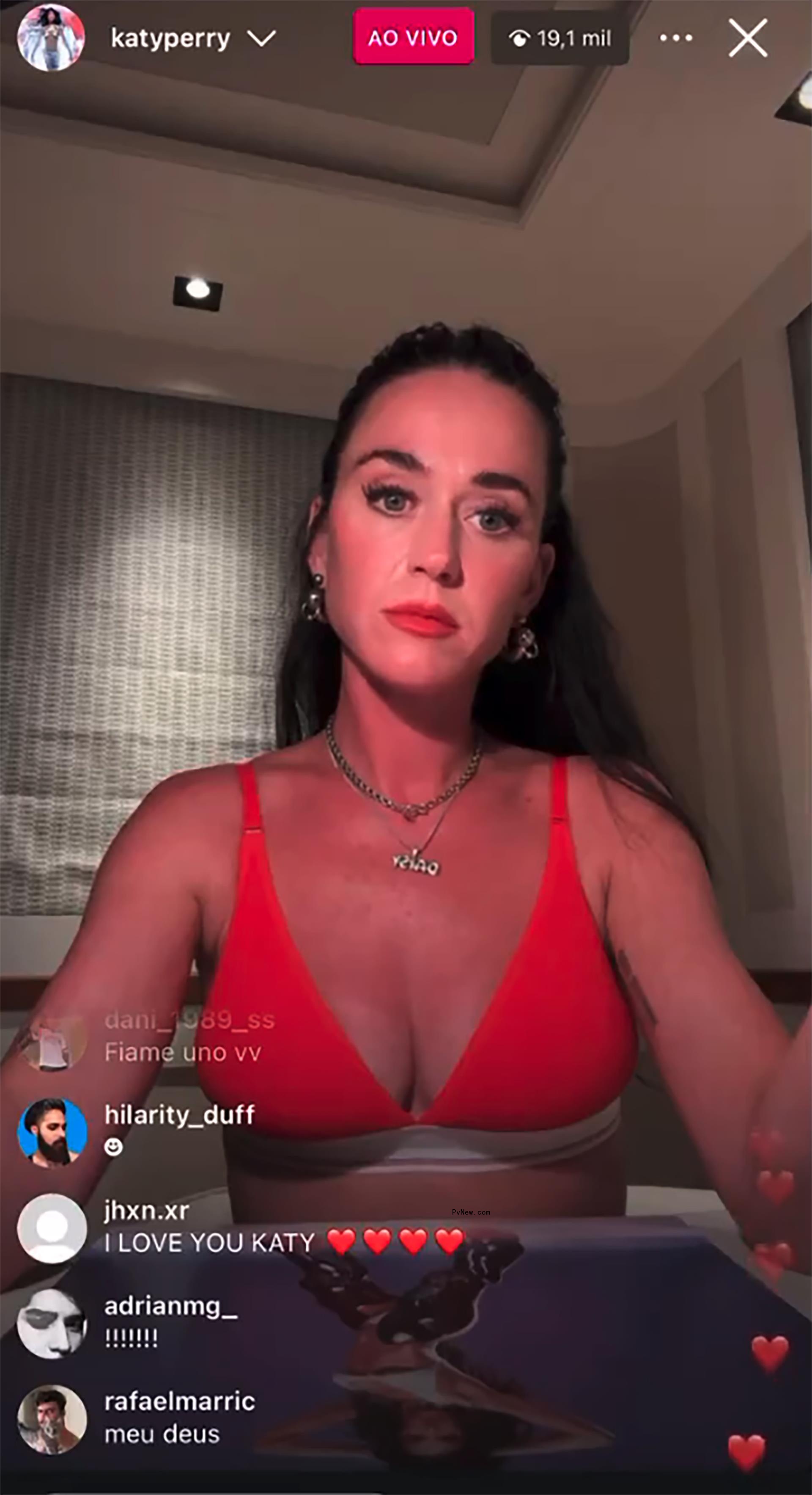 Katy Perry on Instagram Live. 