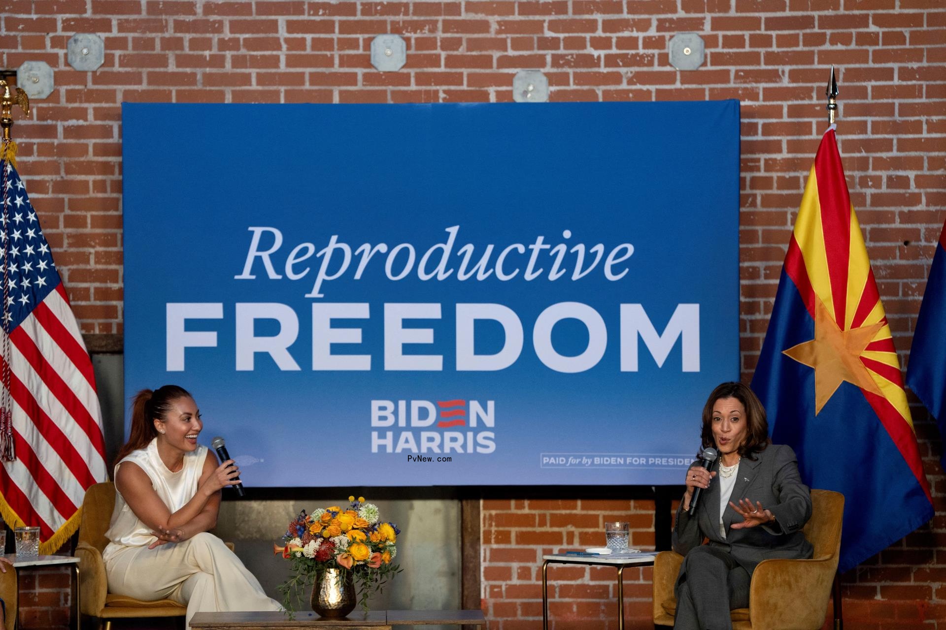 Kamala Harris and Francia Raisa