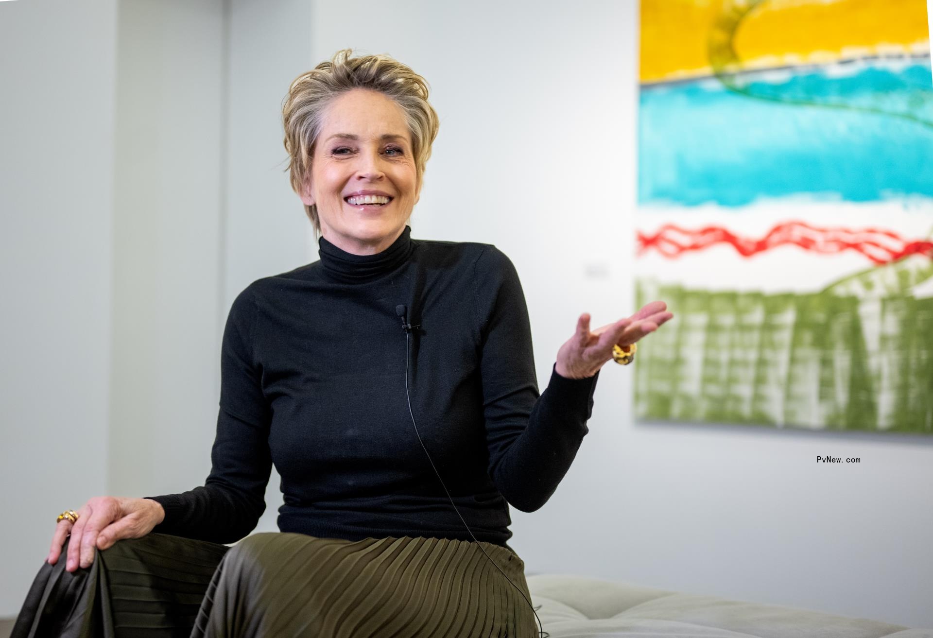 Sharon Stone in her art studio.