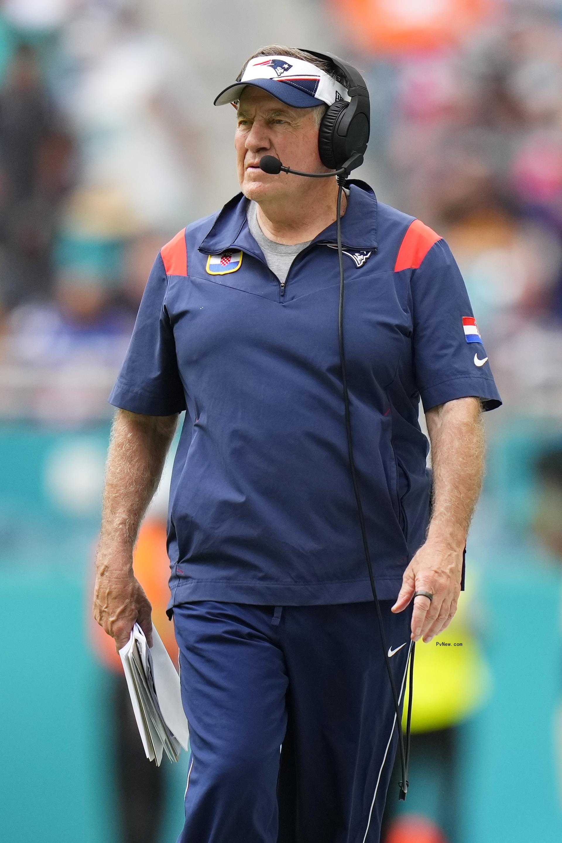 Bill Belichick coaching.