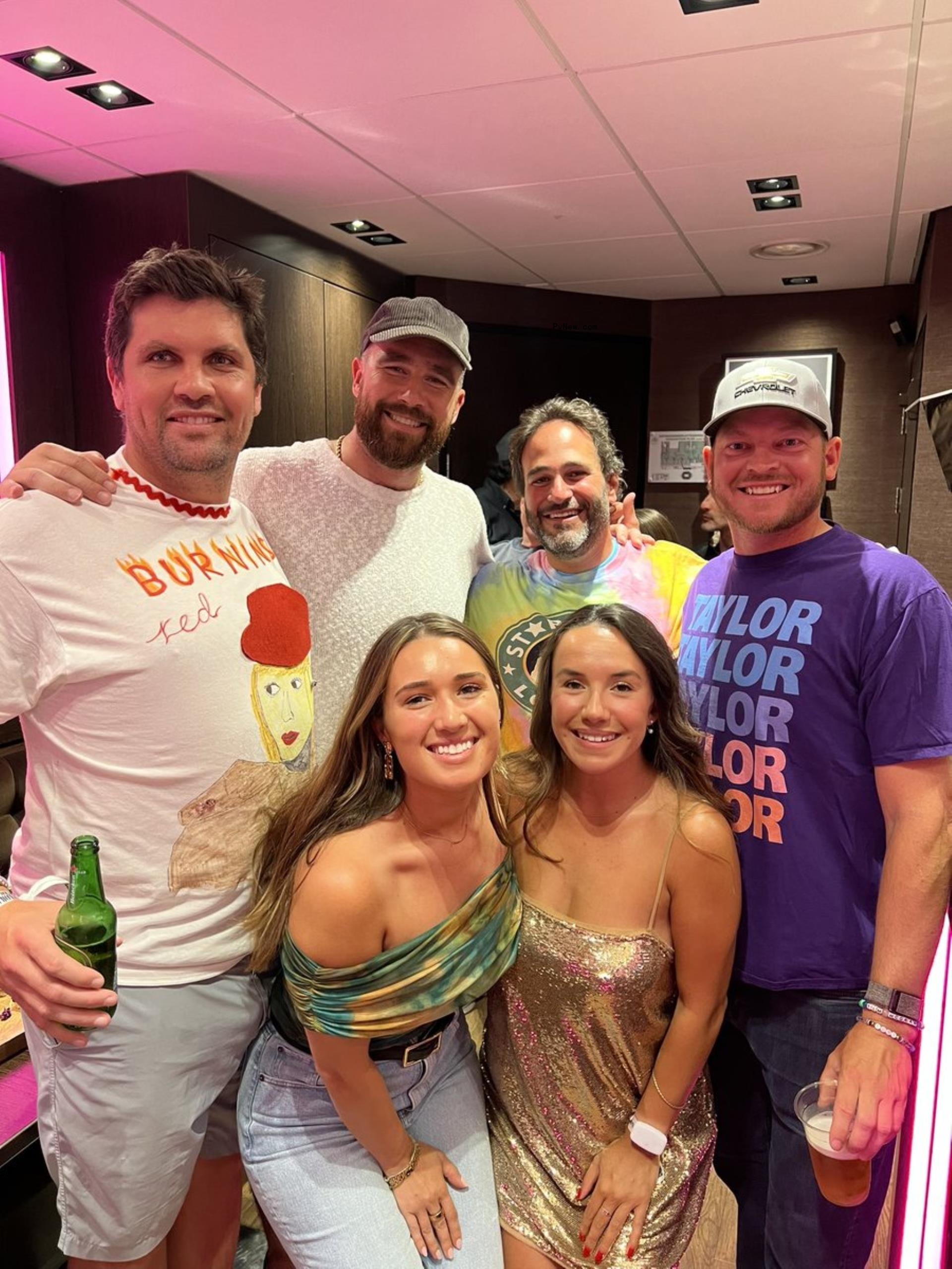 Travis Kelce and people at Taylor Swift's Amsterdam show.