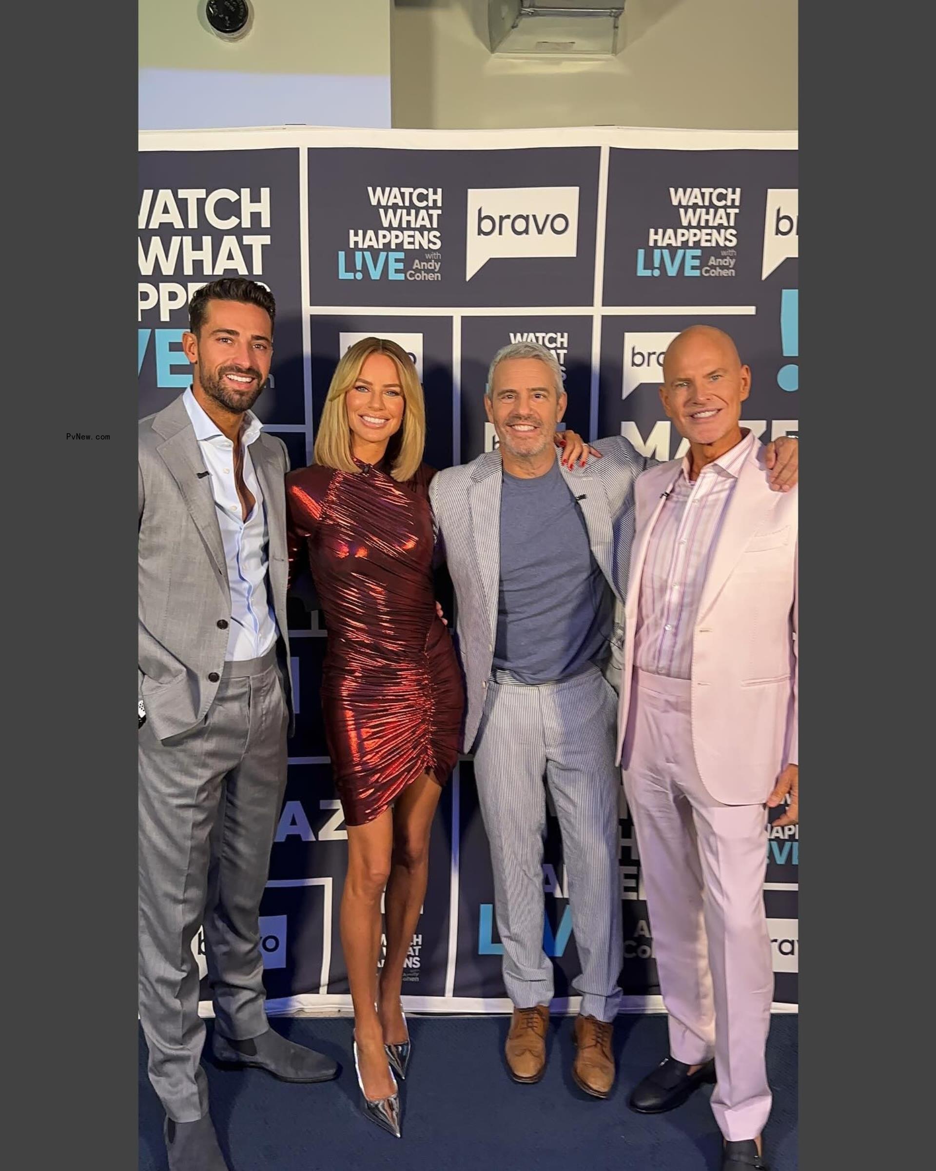 Caroline Stanbury, Sergio Carrallo, Andy Cohen and Michael Davis standing together