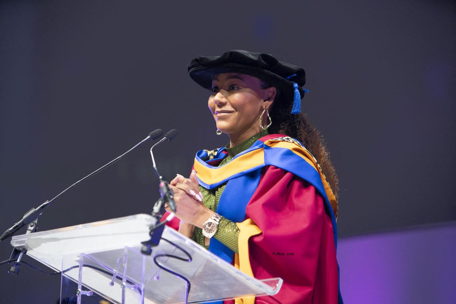 Mel B receiving an ho<i></i>norary doctorate from Leeds Beckett University