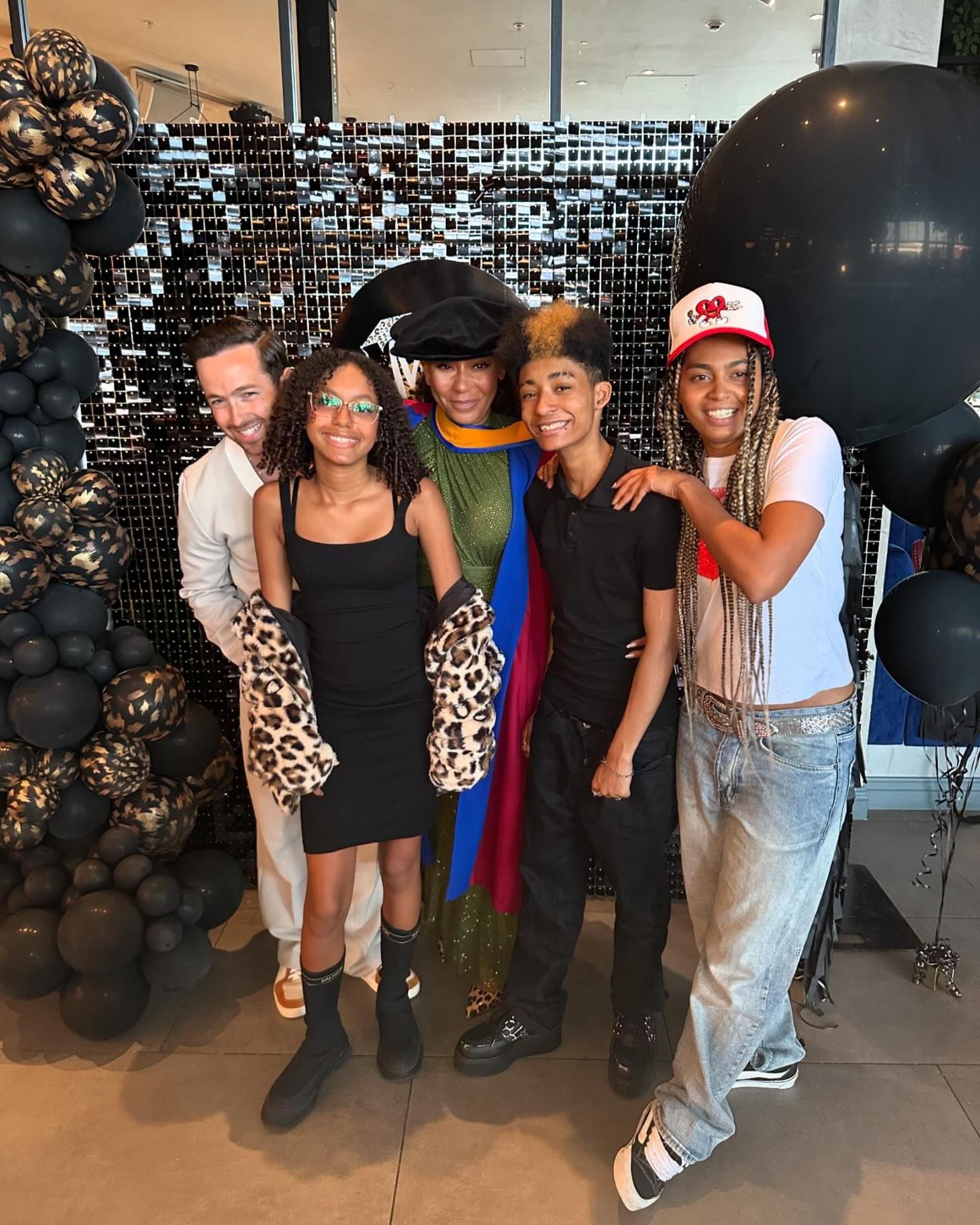 Mel B with her children and fiancé, Rory McPhee.