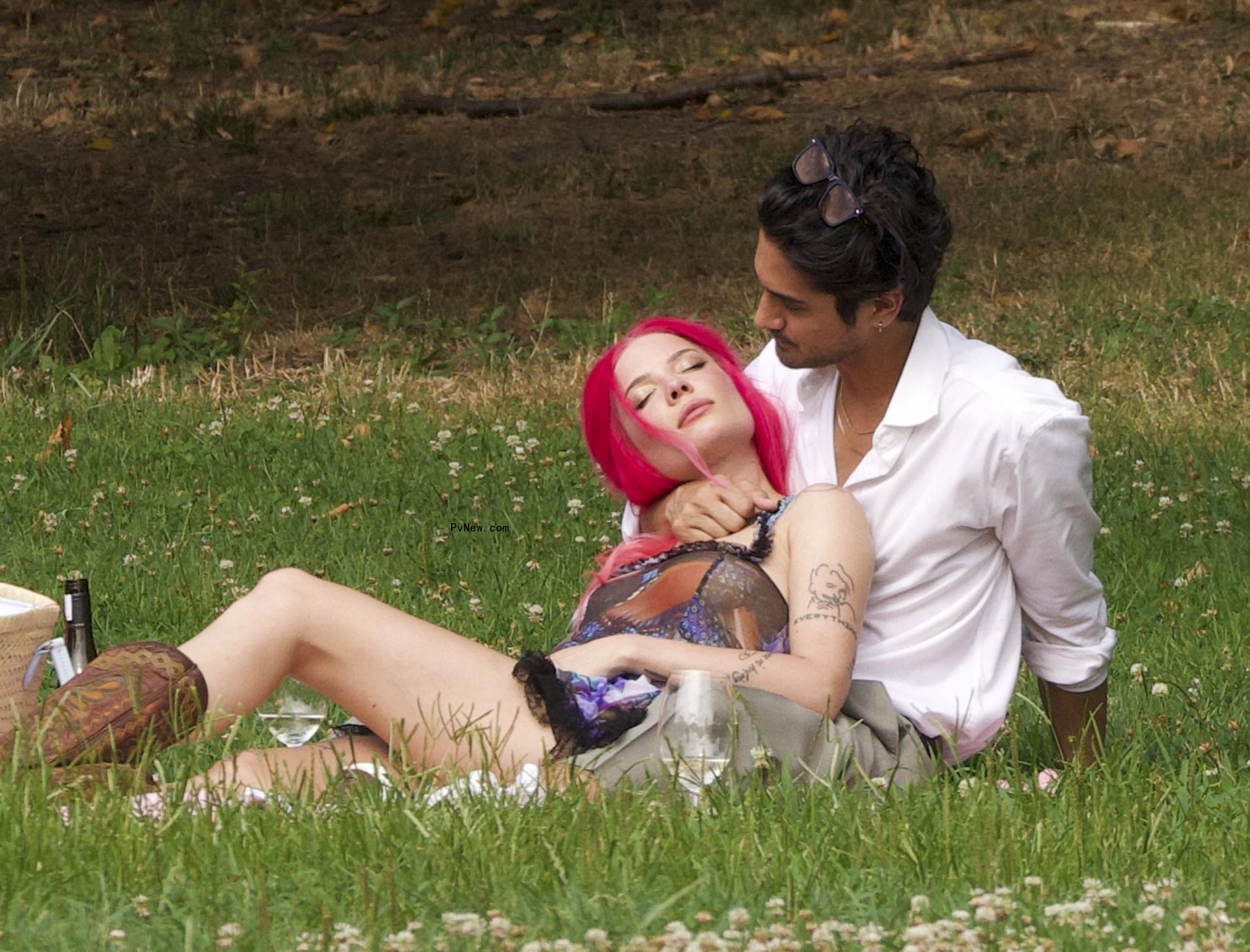Halsey and Avan Jogia havin<i></i>g picnic in NYC park