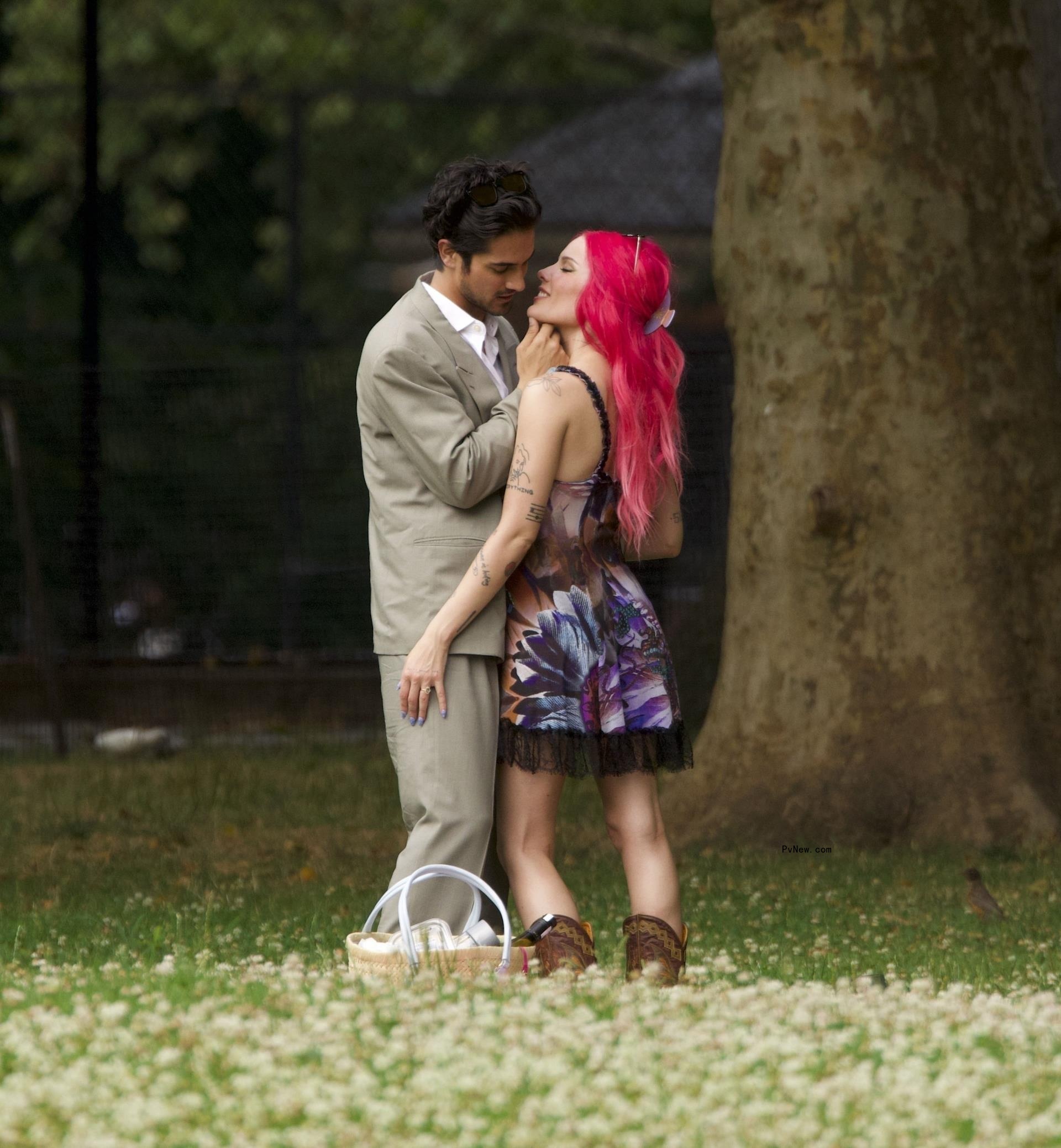 Halsey and Avan Jogia havin<i></i>g picnic in NYC park