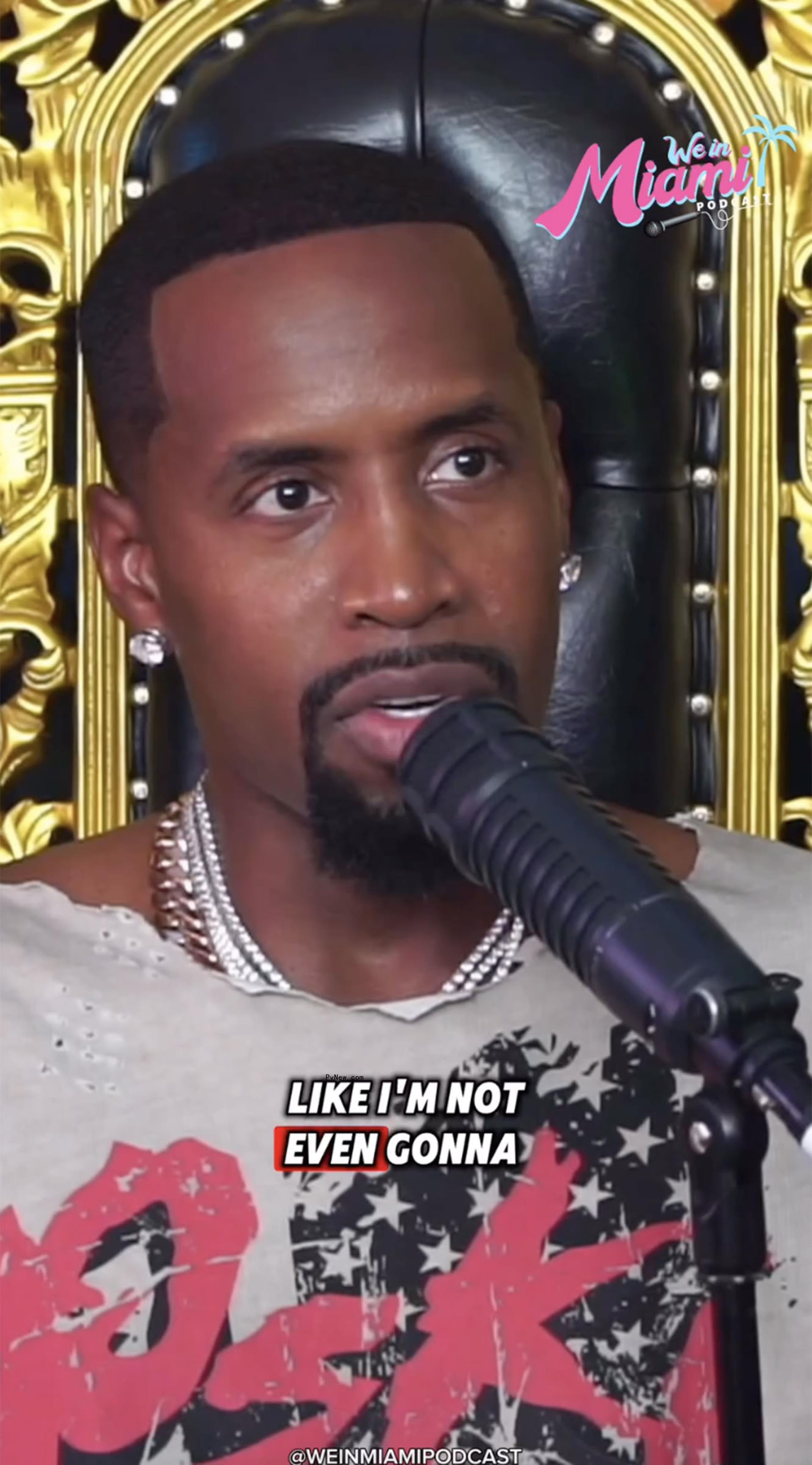 Safaree Samuels on a podcast.