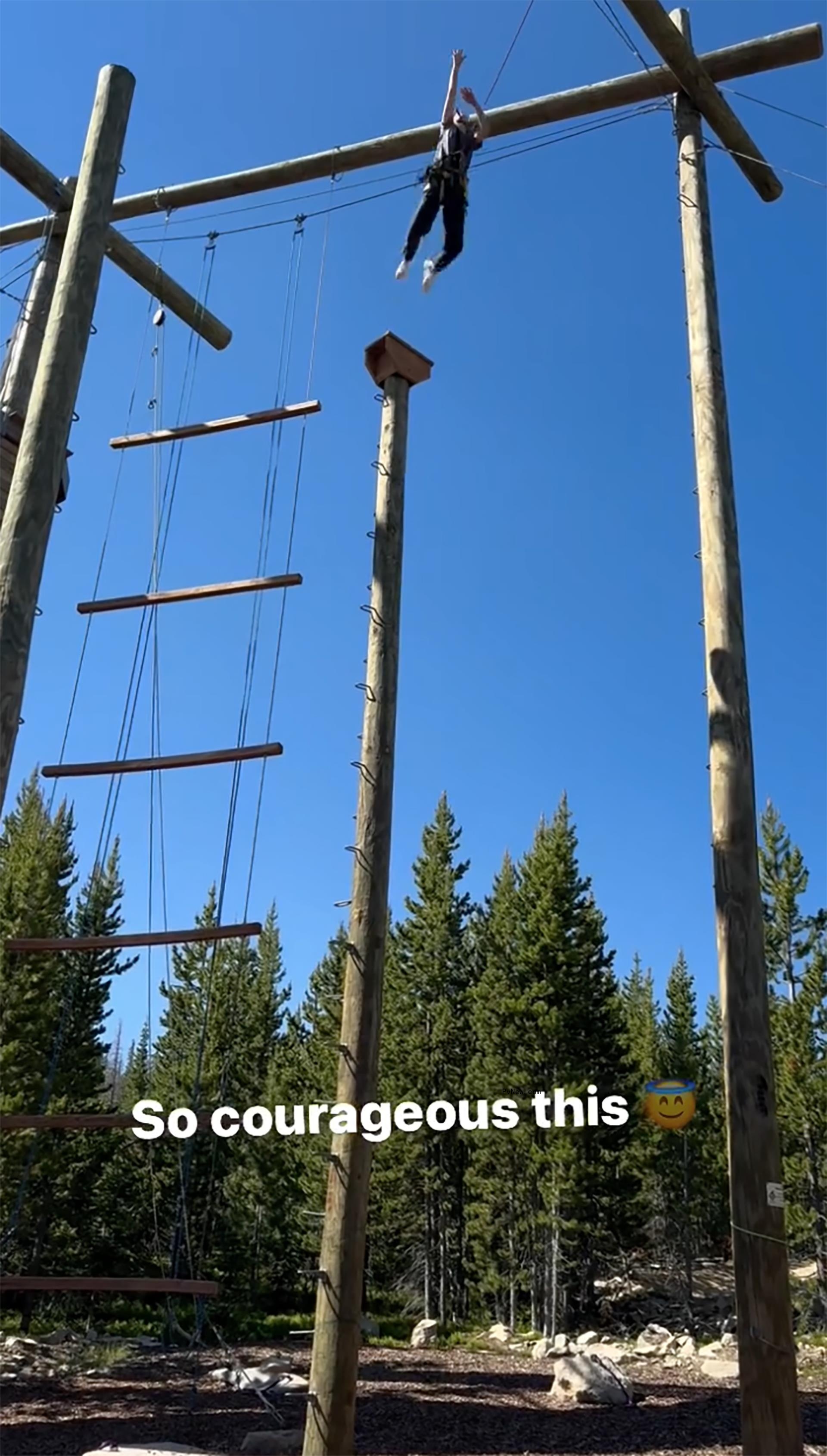 Vivian Brady zip-lining in Montana.