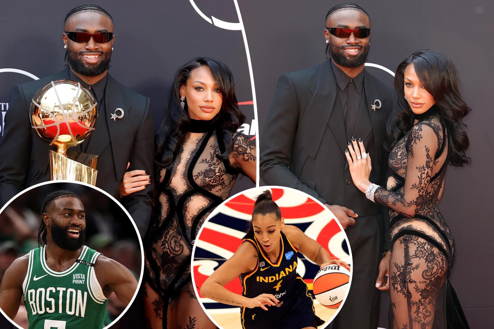 WNBA star Kysre Go<i></i>ndrezick goes public with Boston Celtics player Jaylen Brown at 2024 ESPYs