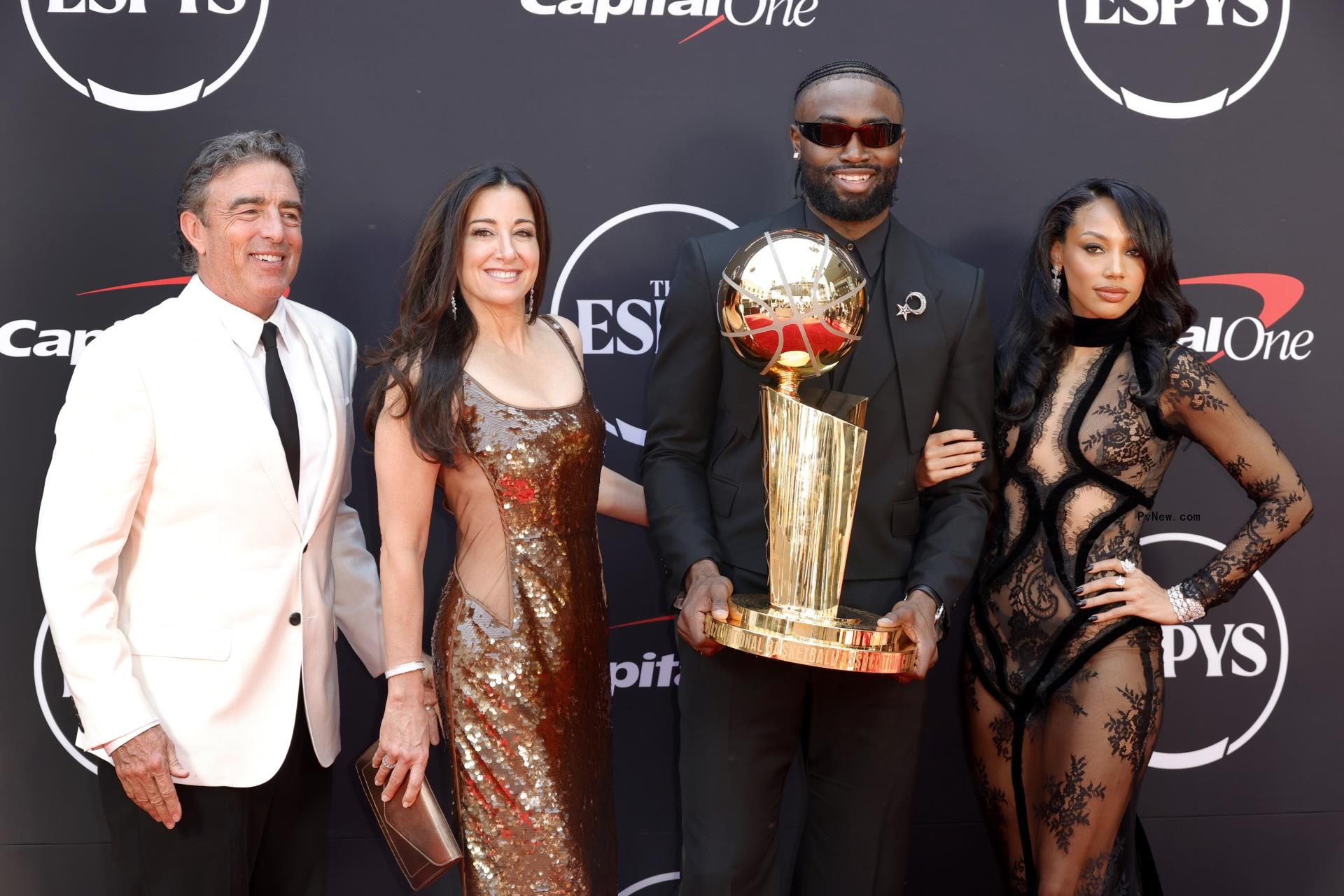 Kysre Go<i></i>ndrezick and Jaylen Brown ESPYs red carpet