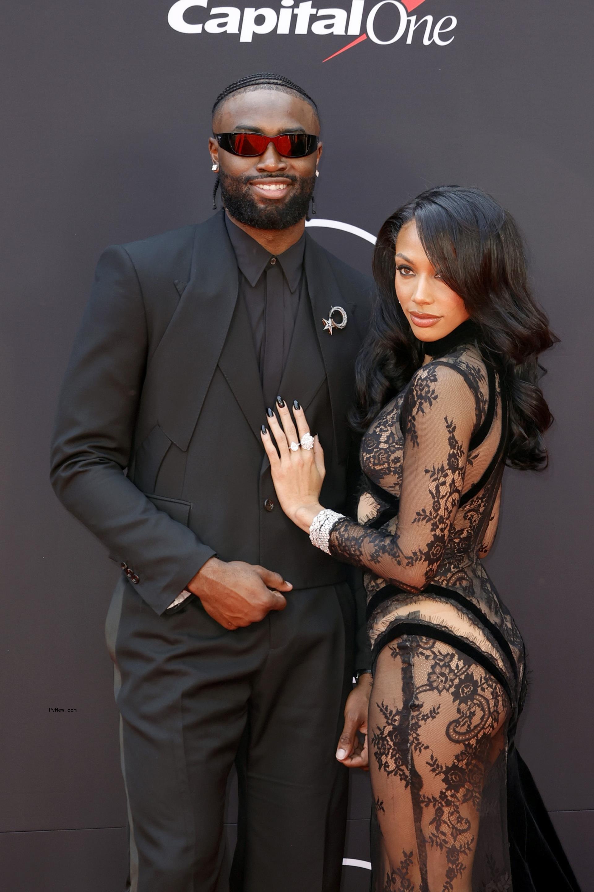 Kysre Go<i></i>ndrezick and Jaylen Brown ESPYs red carpet