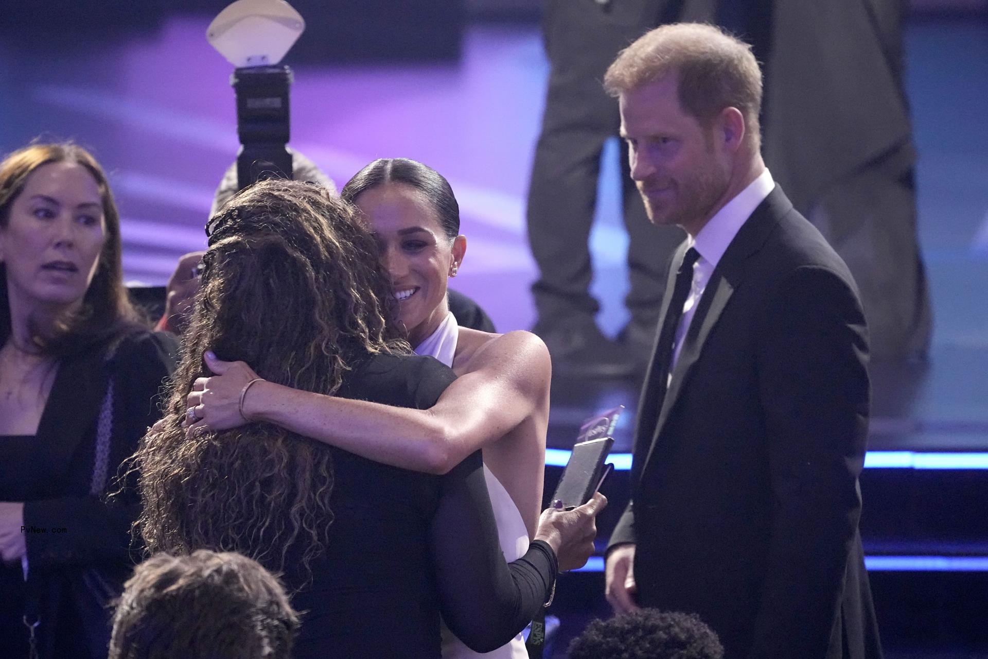 Meghan Markle hugging Serena Williams