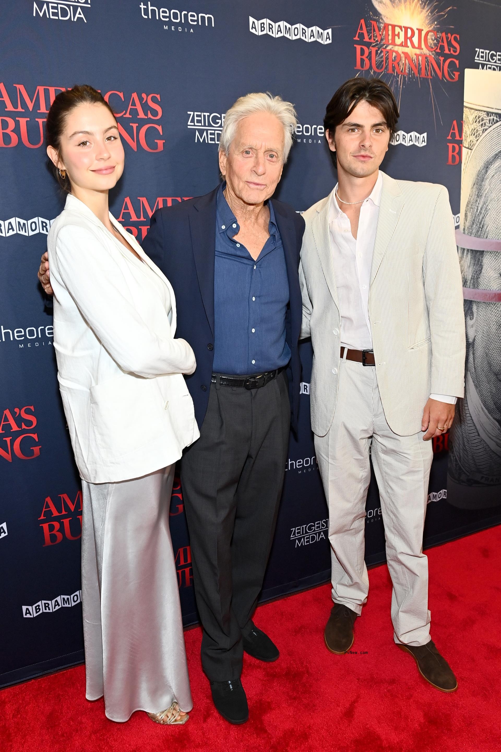 Michael Douglas and his kids Carys and Dylan.