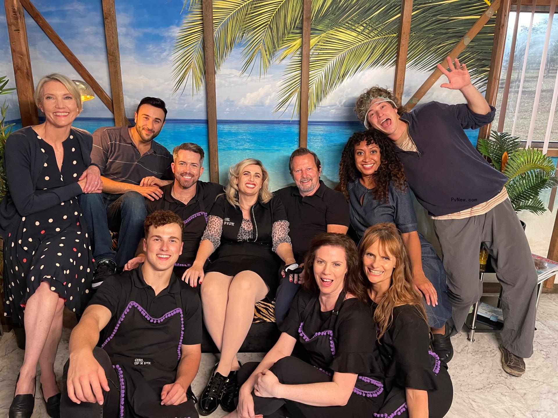 Rebel Wilson on the set of