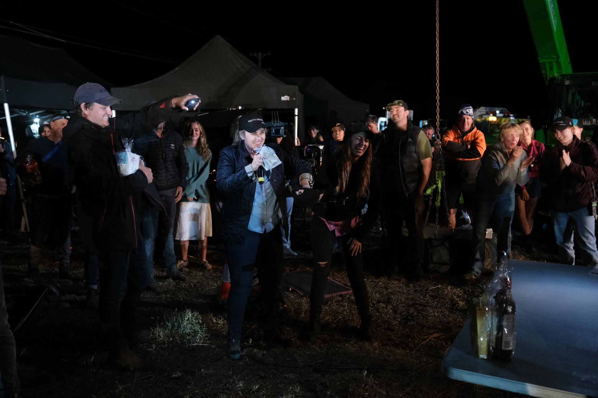 Rebel Wilson on the set of