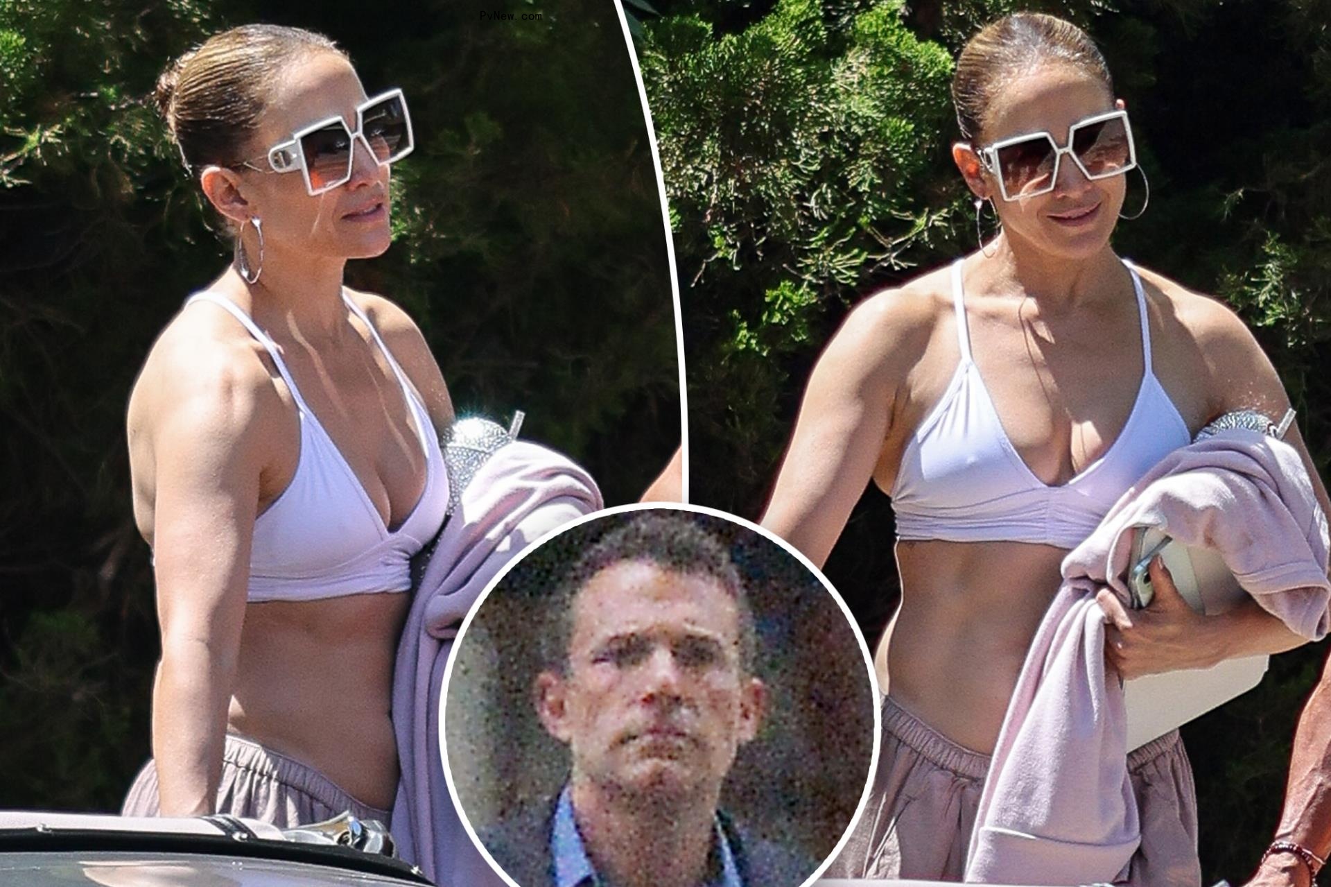 Jennifer Lopez flaunts her to<i></i>ned abs at Hamptons gym after spending anniversary apart from Ben Affleck