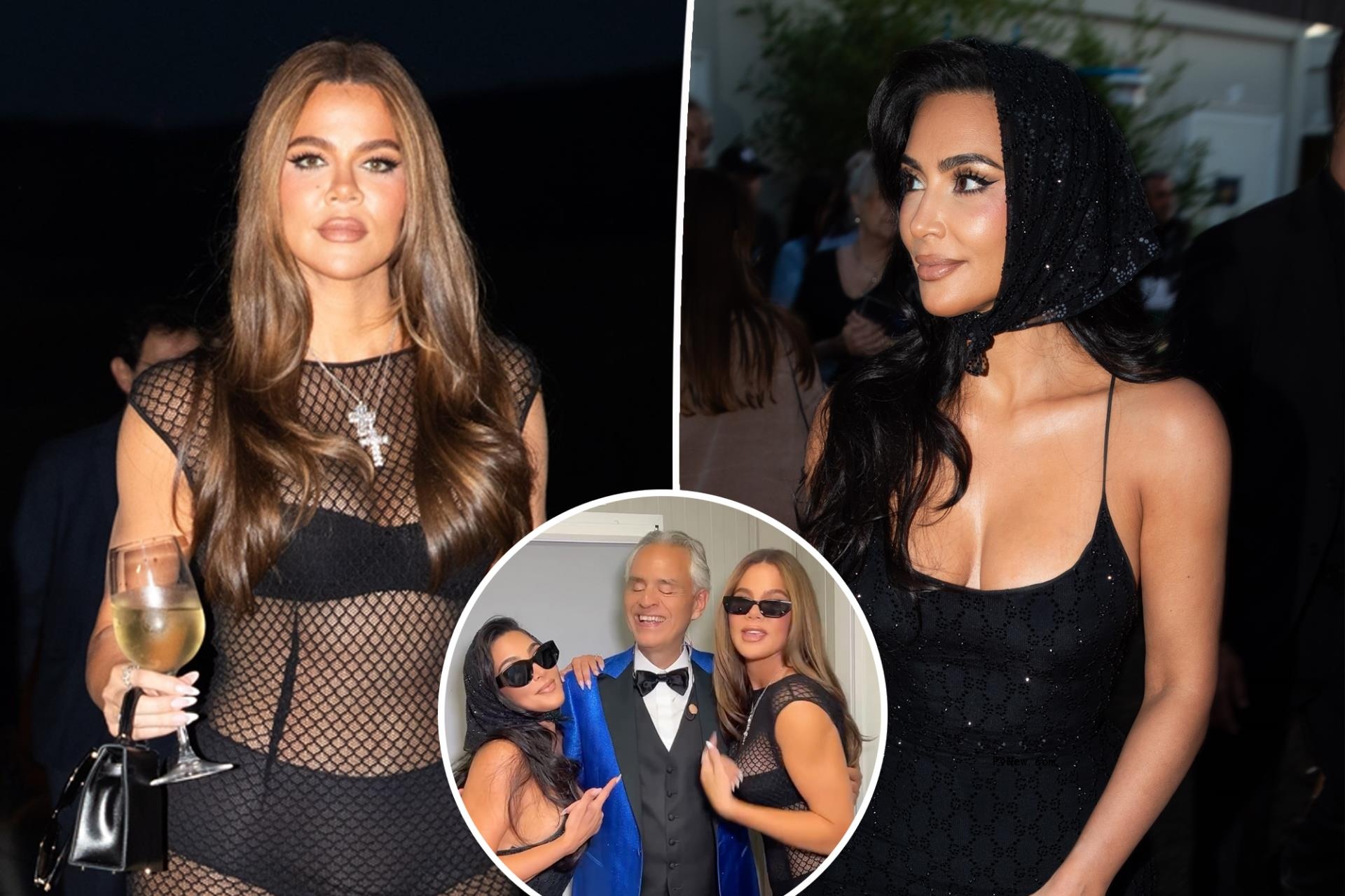 Kim and Khloé Kardashian match in black designer looks at Andrea Bocelli co<i></i>ncert in Italy