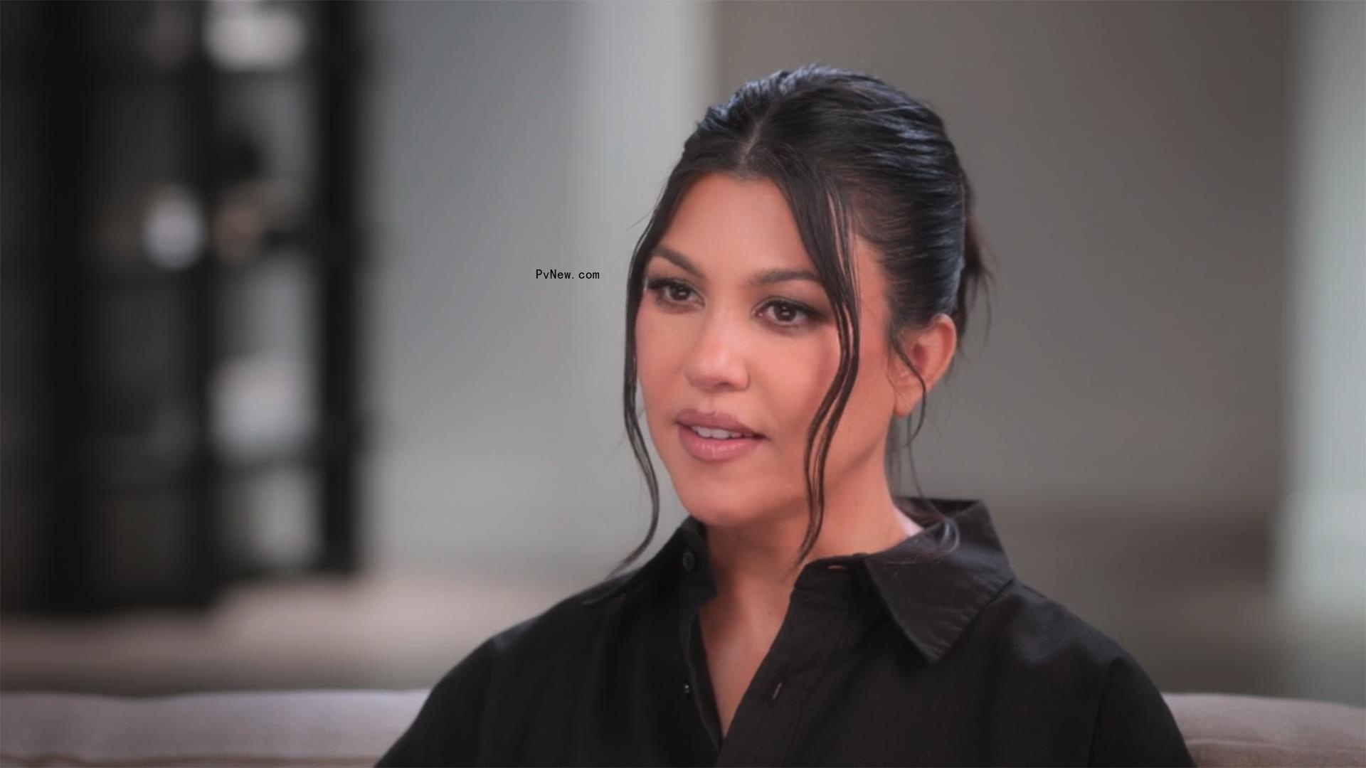 Kourtney Kardashian in a confessional. 