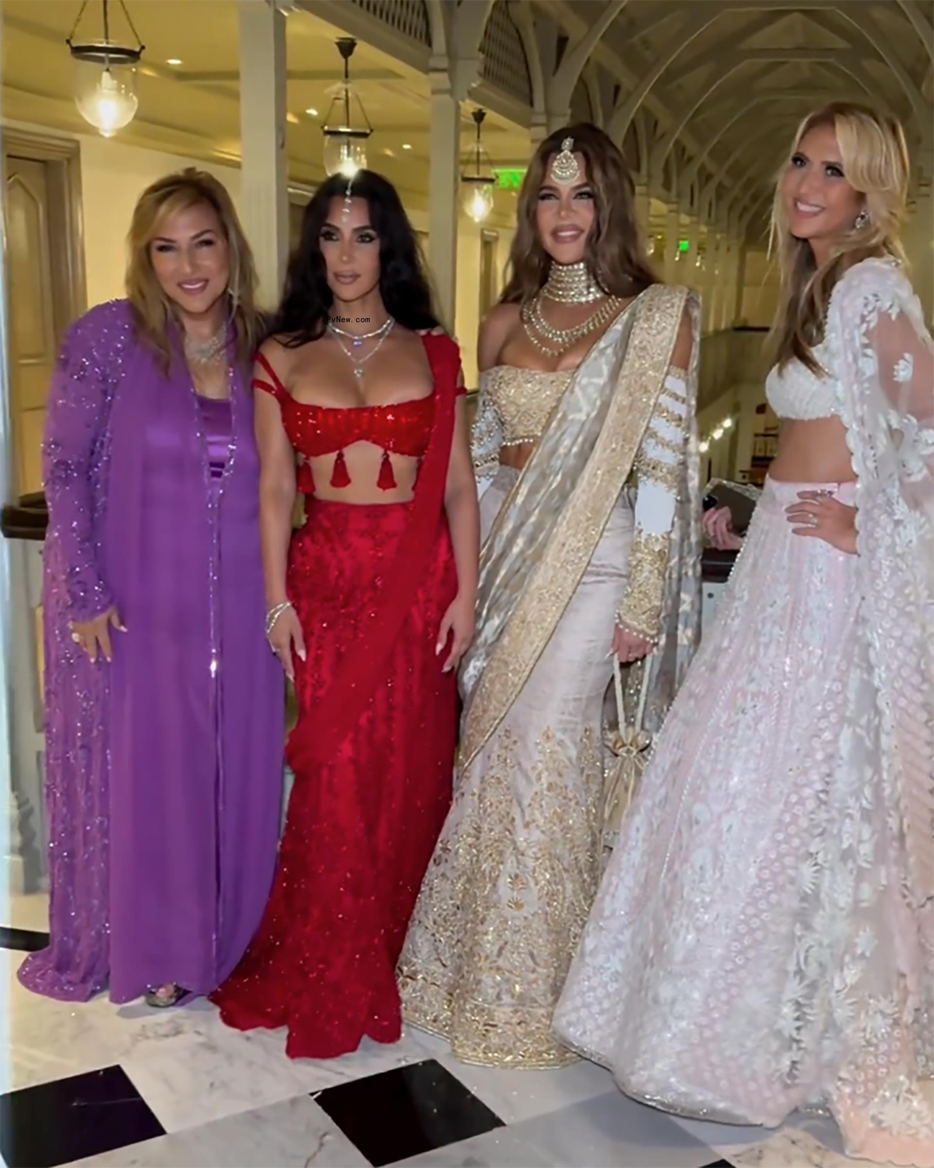 Kim and Khloé Kardashian and guests