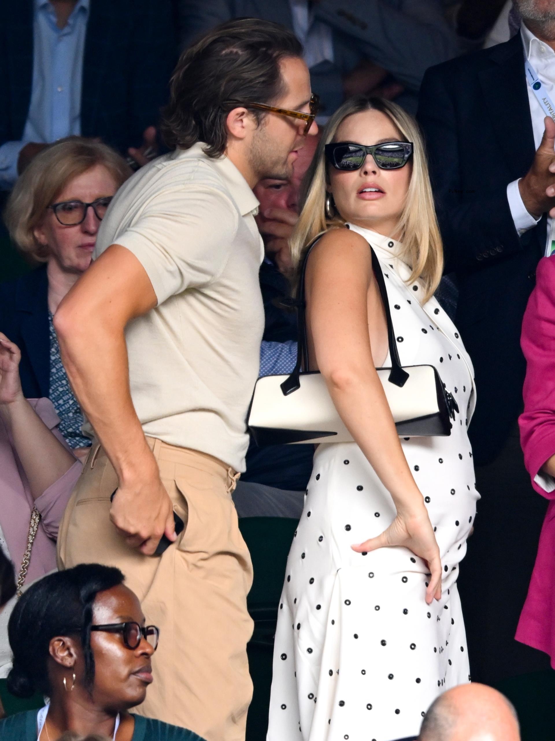 Tom Ackerley and Margot Robbie at Wimbledon.