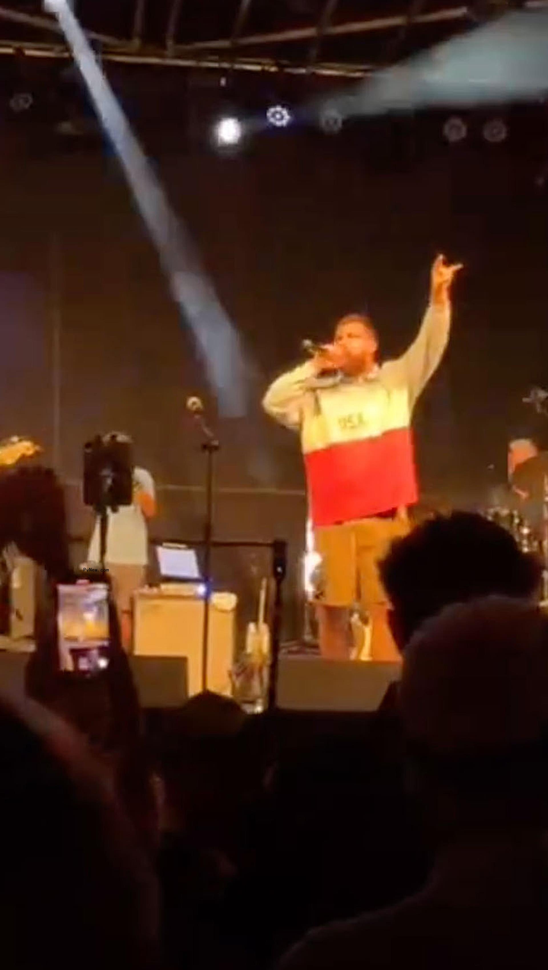 Travis Kelce at a karaoke event.