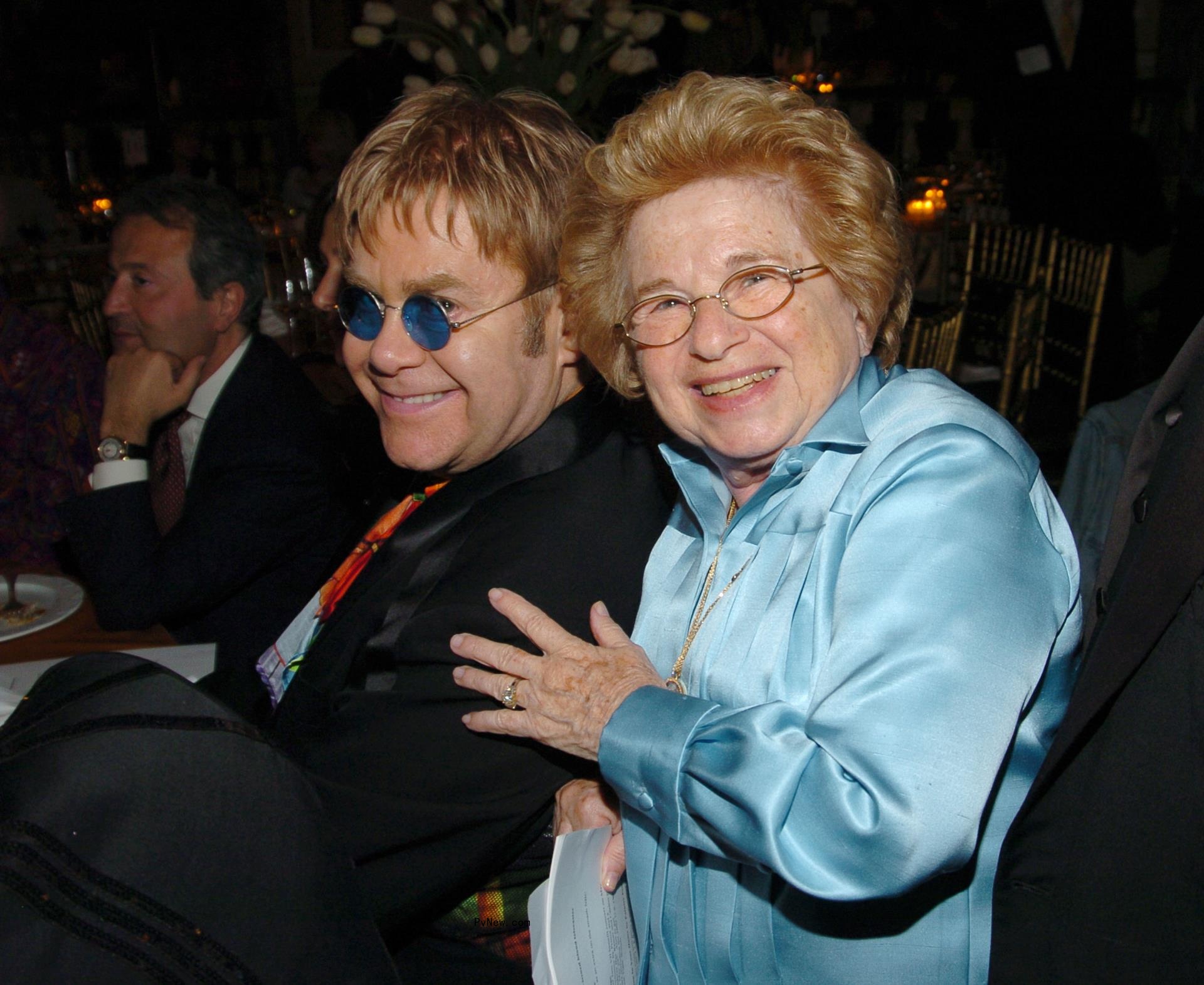 Dr. Ruth Westheimer with Elton John.