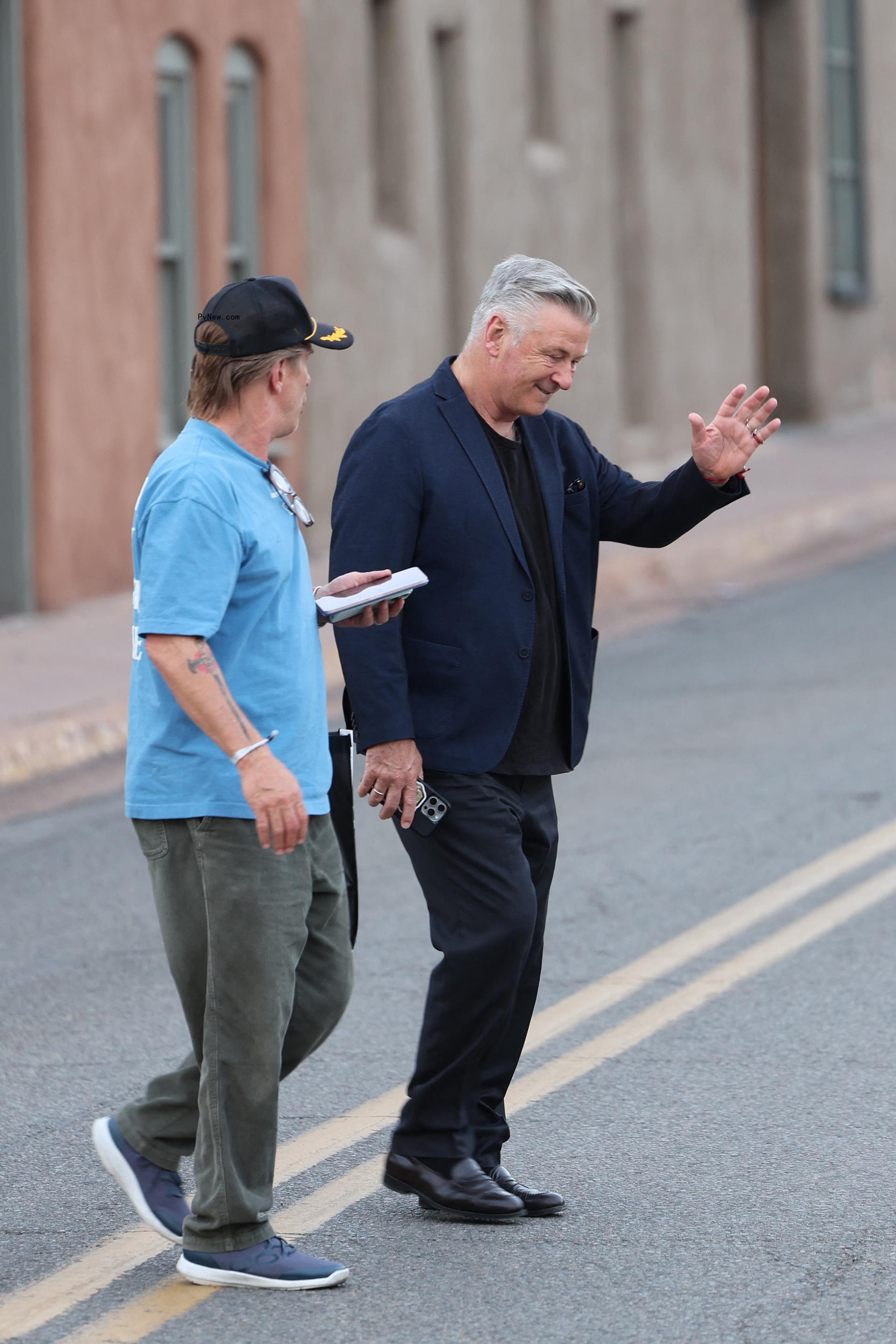 Alec Baldwin is seen heading out for a celebratory dinner after Judge dismisses charge.