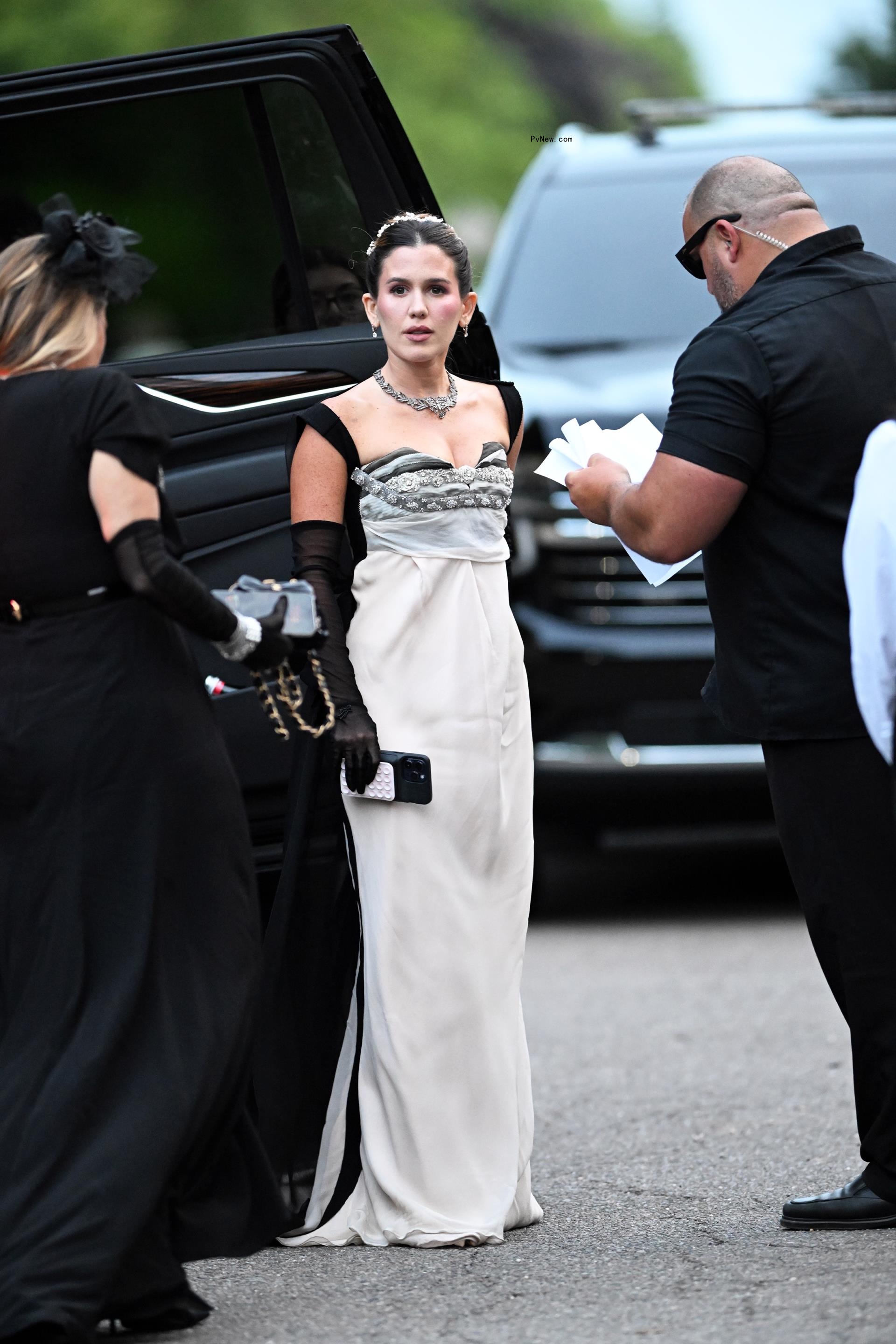 Guests, including JLo's mother Guadalupe, arrive at Jennifer Lopez's seemingly 'Bridgerton' inspired 55th birthday party in The Hamptons.