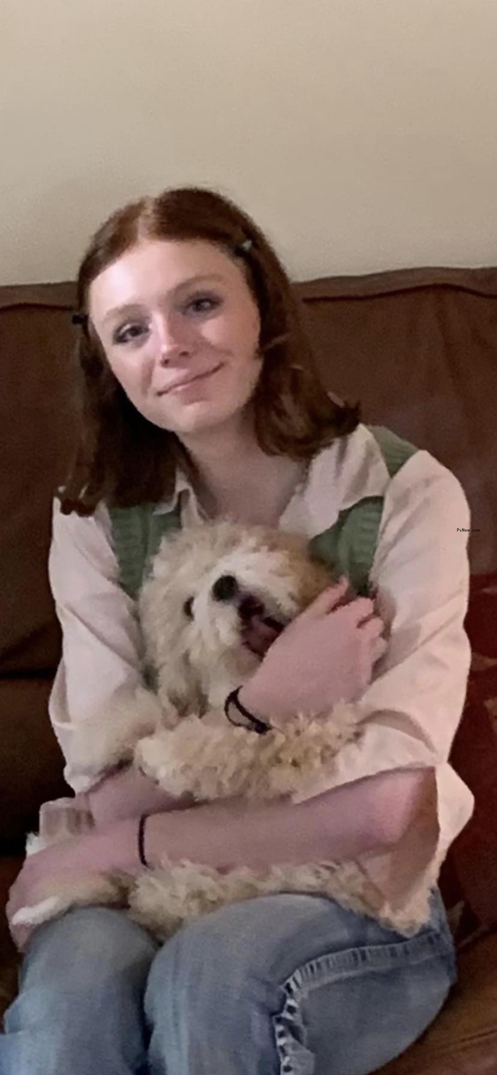 mamie laverock holding a dog