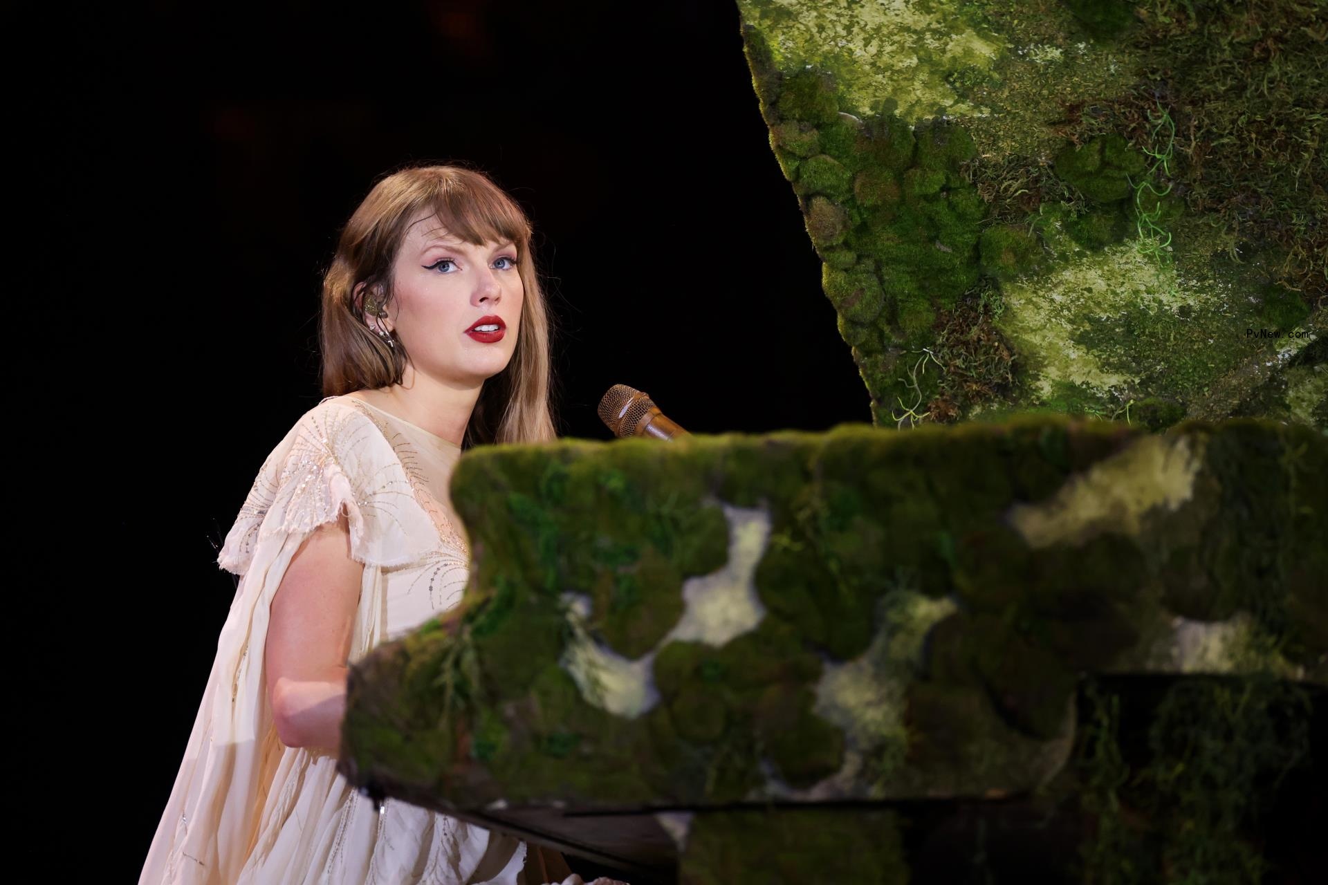 Taylor Swift performing at Eras Tour