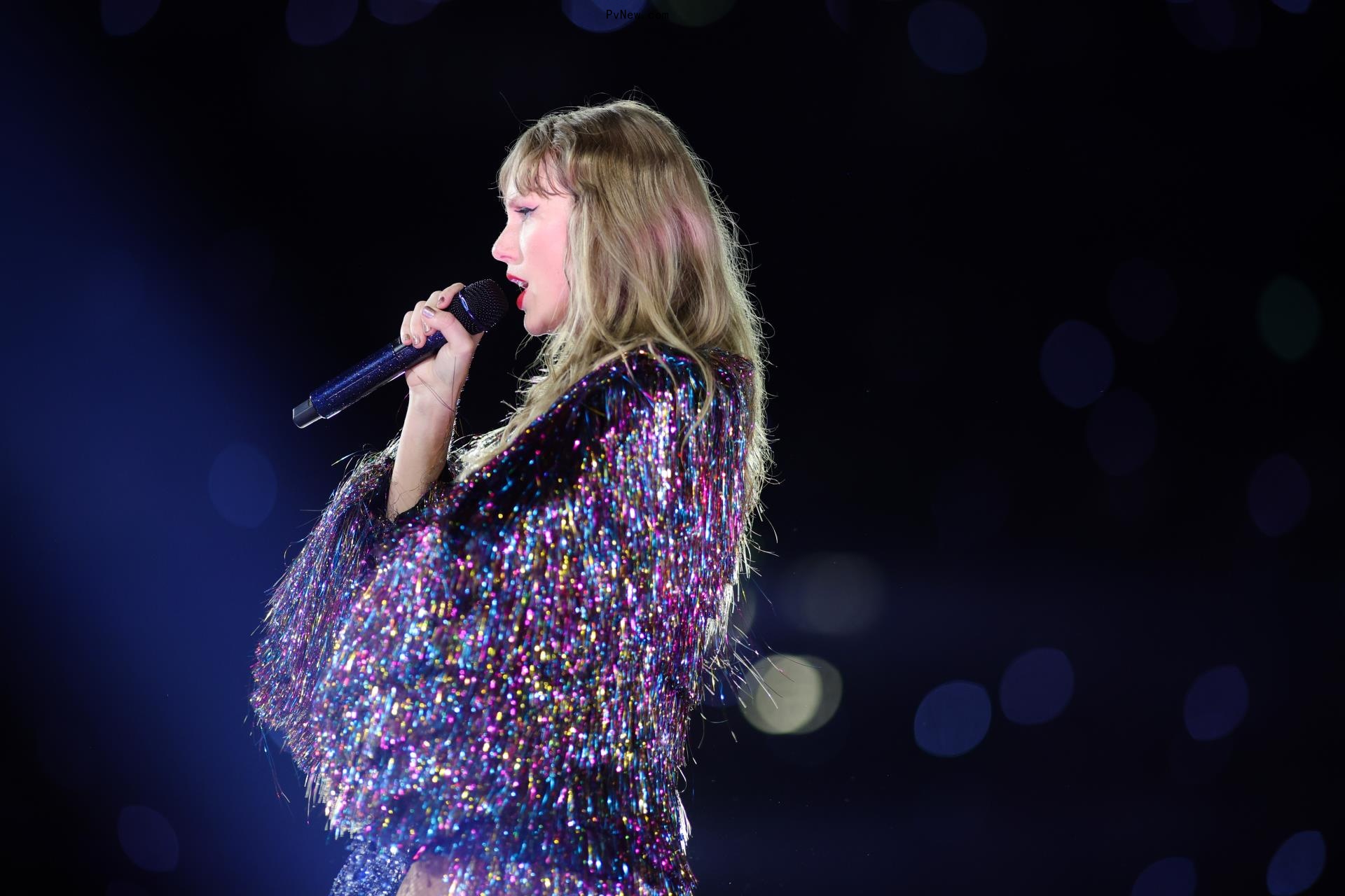 Taylor Swift performing at Eras Tour